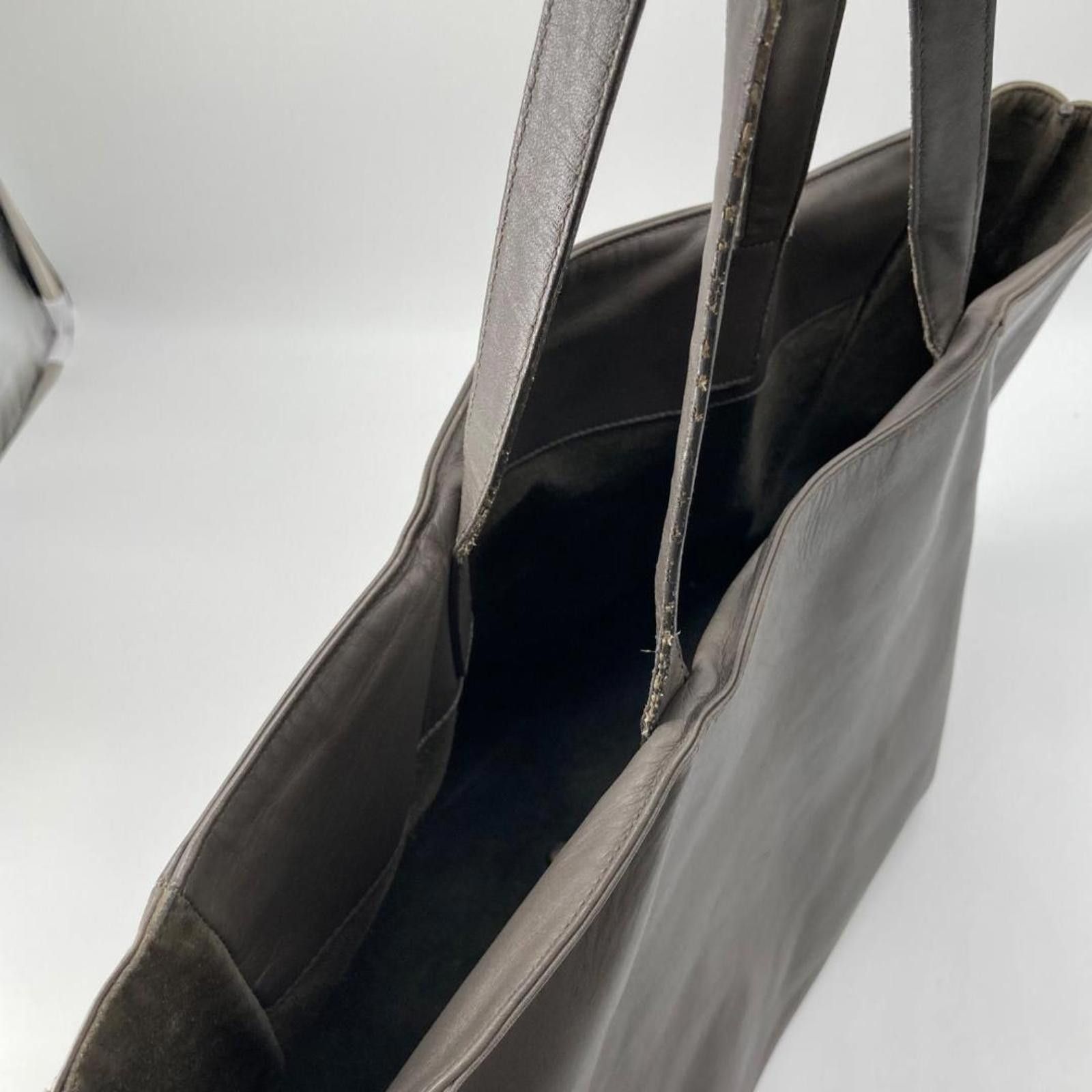Saint Laurent Paris Saint Laurent - Grey Leather Tote Bag with Pouch Size ONE SIZE - 6 Thumbnail