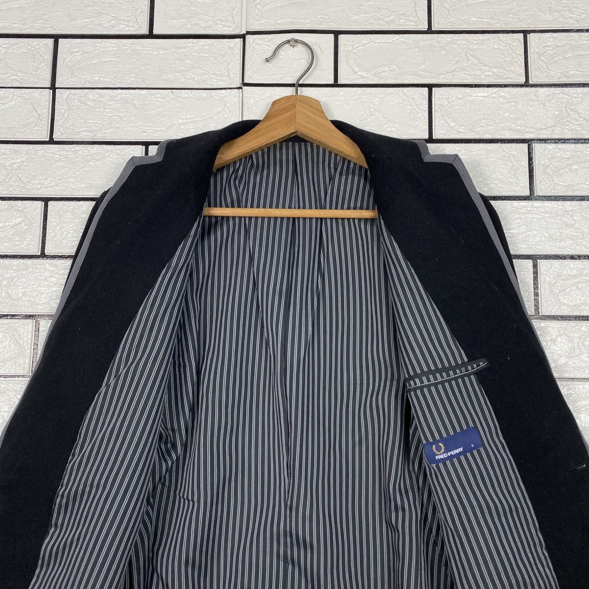 Fred Perry 📌Vintage Chore Button Jacket Fred Perry Striped Lining Size US L / EU 52-54 / 3 - 15 Thumbnail