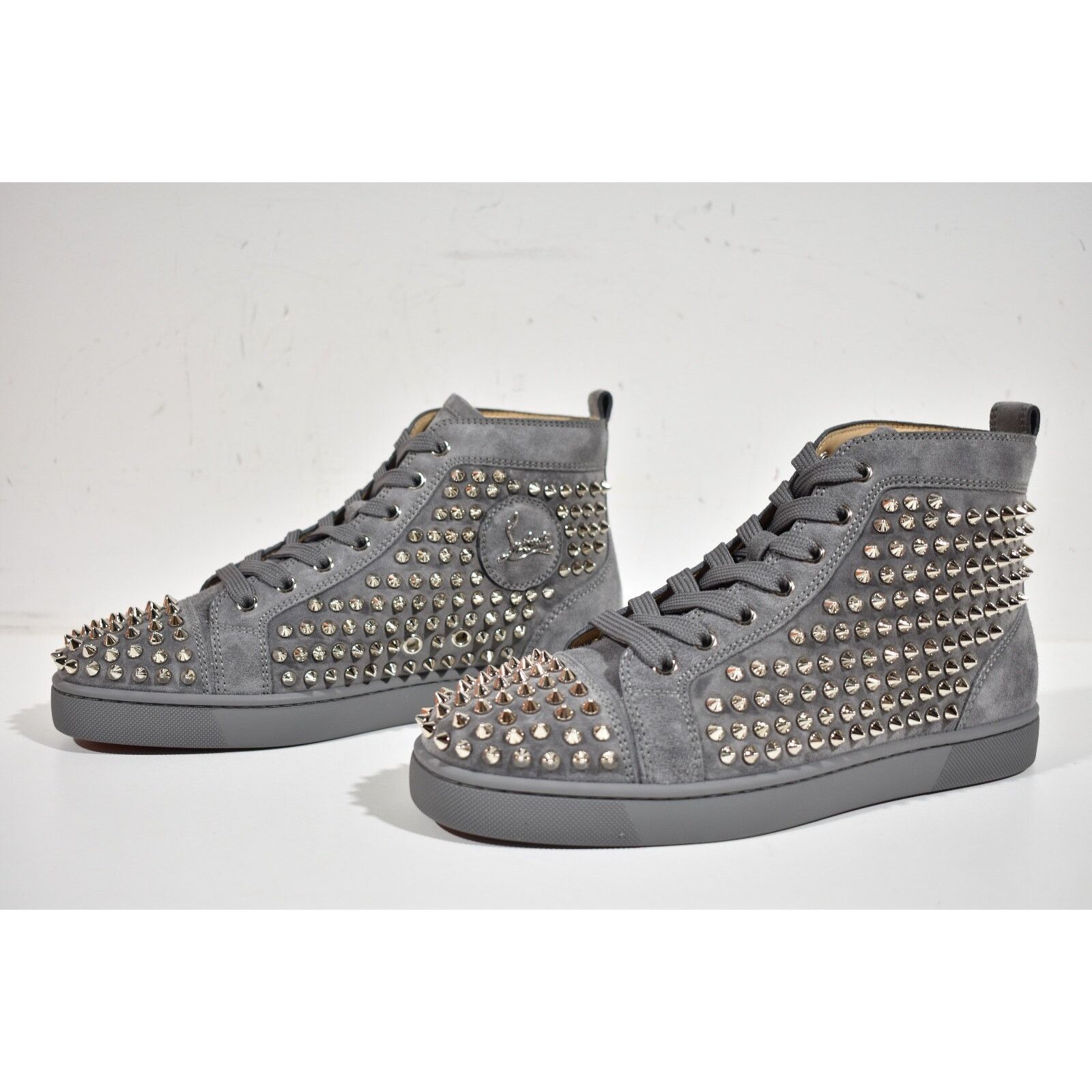 Christian Louboutin Christian Louboutin Men Louis Flat Shadow Grey Suede Spike Size US 6 / EU 39 - 7 Thumbnail