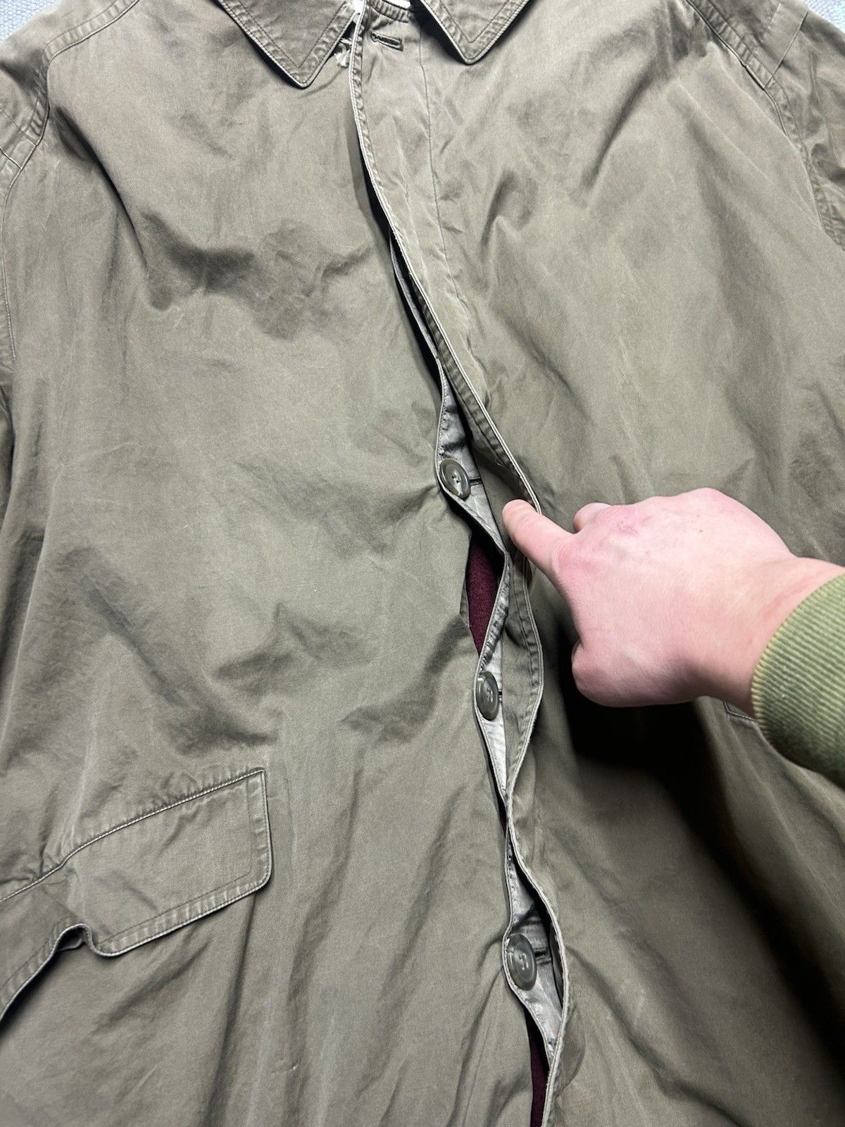 Vintage Sanyo military trench coat wool lined long jacket large 42 Size US L / EU 52-54 / 3 - 3 Thumbnail