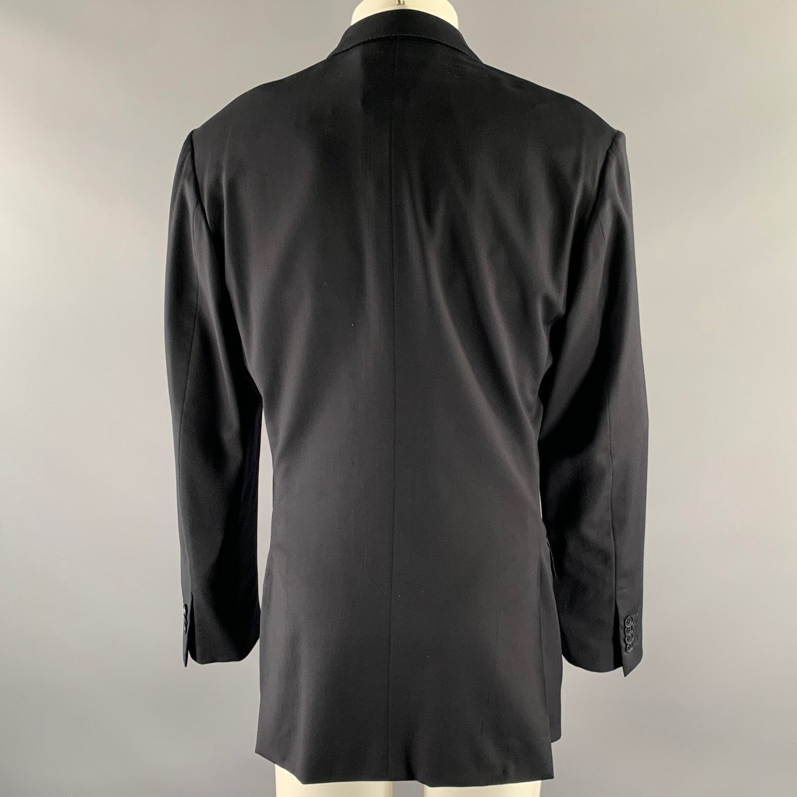 Isaia ISAIA Size 42 Black Wool Notch Lapel Sport Coat Size 42R - 4 Thumbnail