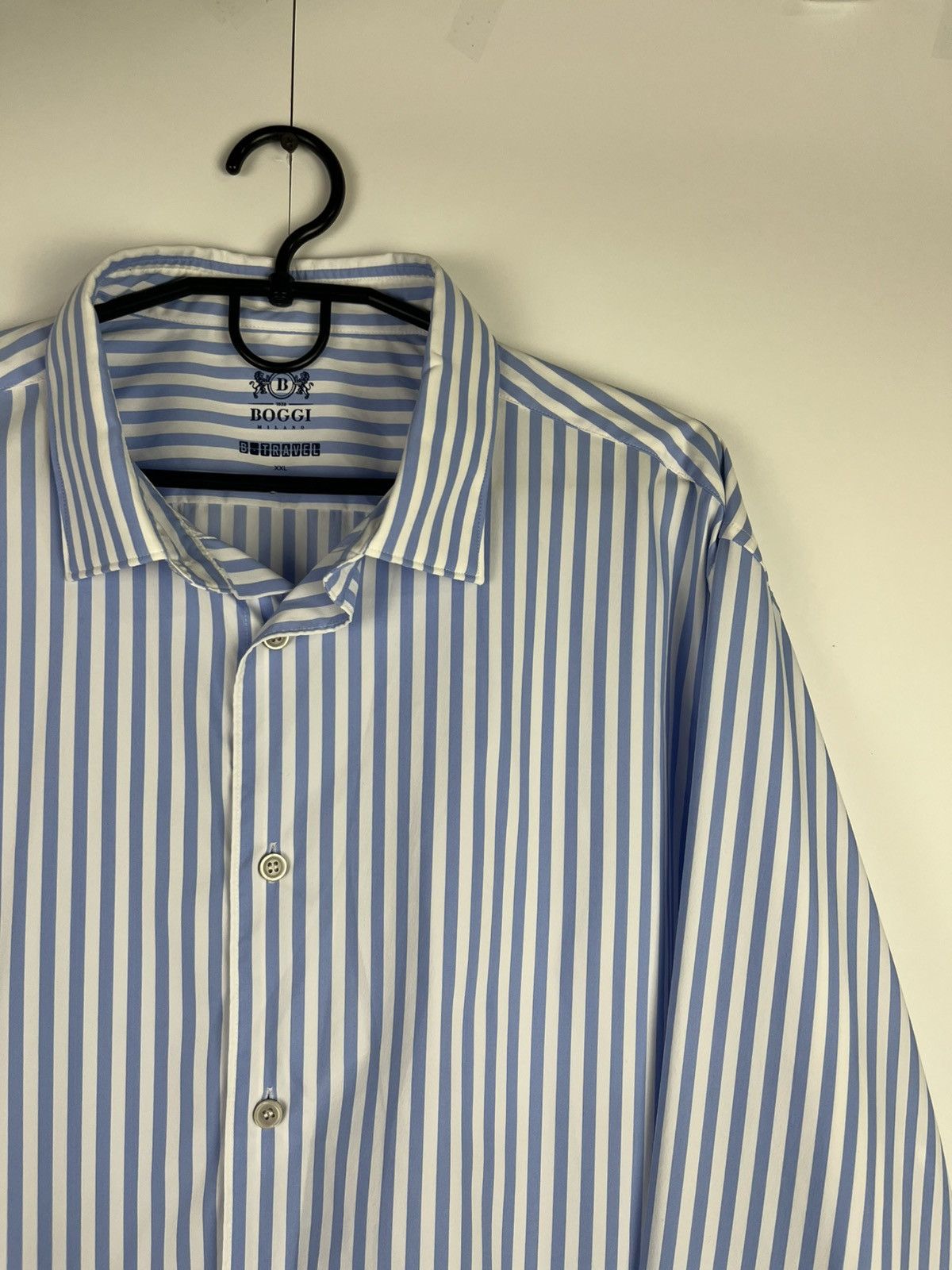Boggi Boggi Milano Luxury Striped Nylon LongSleeve Shirt Button Up Size US XXL / EU 58 / 5 - 3 Thumbnail