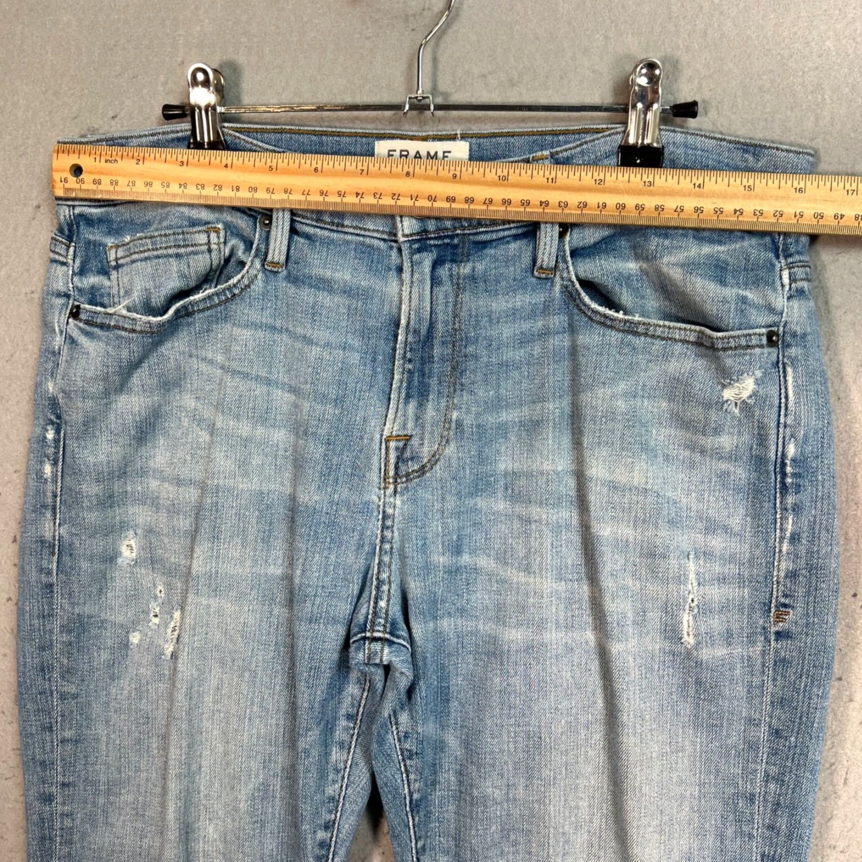 Frame FRAME L'Homme Slim Jeans Light Wash Blue Denim Adult Mens 33 Regular Size US 33 - 6 Thumbnail
