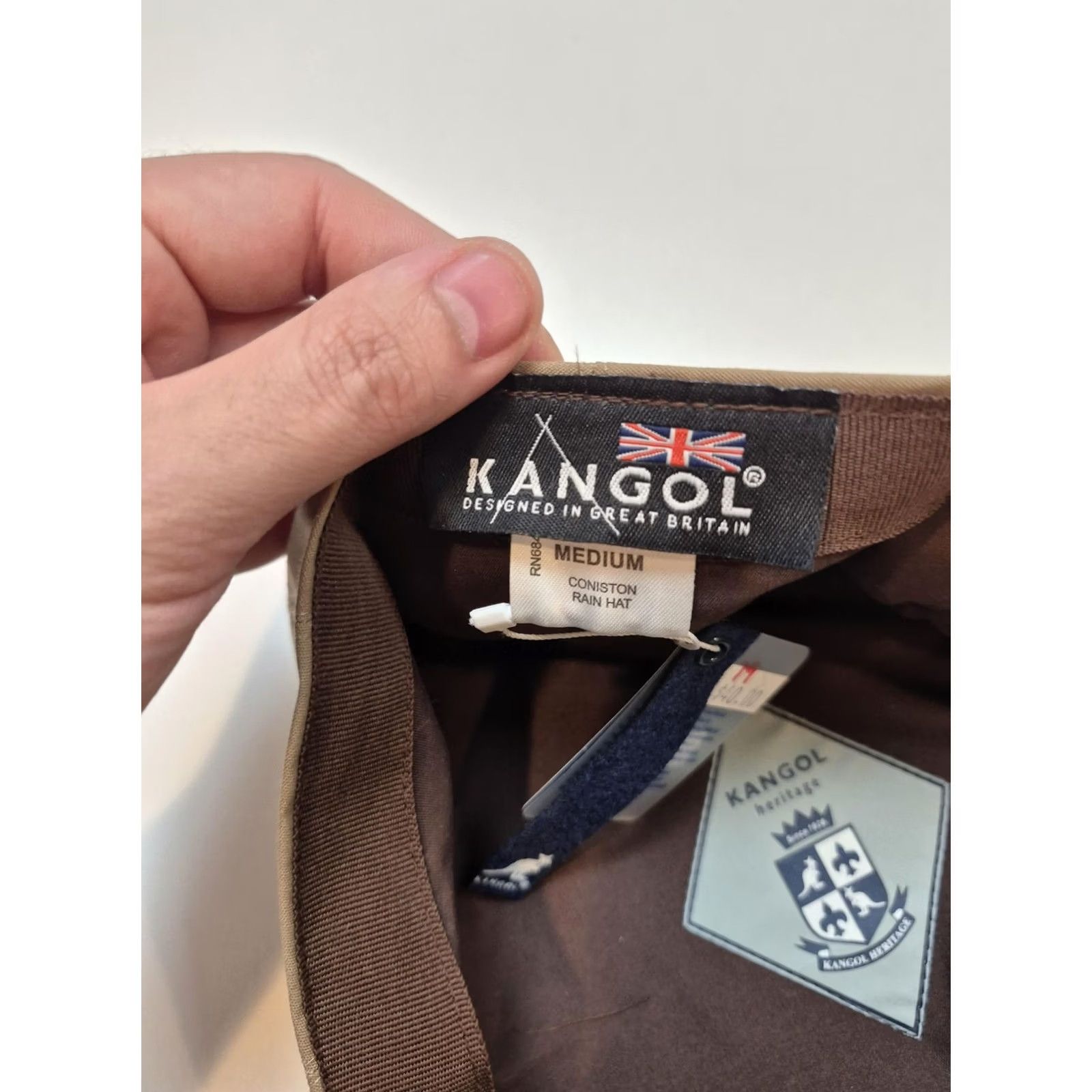 Kangol Kangol Coniston Rain Hat Flat Cap Beig e M Mens Water Resistant Lined Size ONE SIZE - 5 Thumbnail