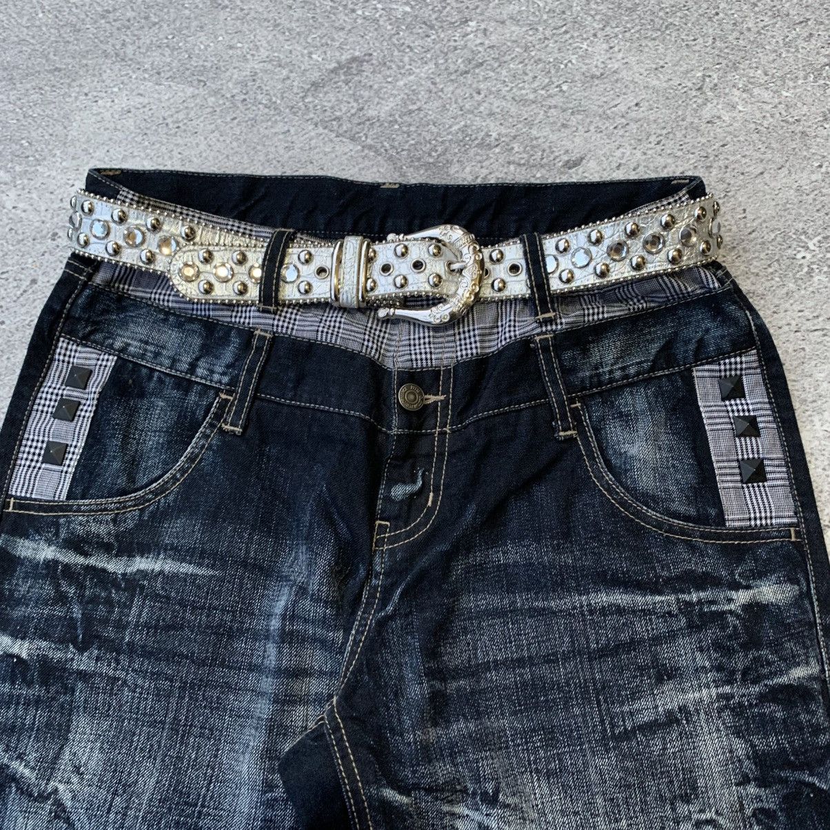 If Six Was Nine × Japanese Brand × Le Grande Bleu (L.G.B.) Vintage Crystal Studded Croco Leather Belt Size ONE SIZE - 6 Thumbnail