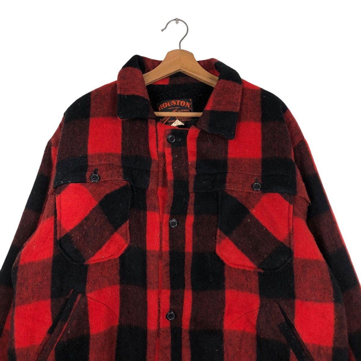 Japanese Brand 🔥VINTAGE WOOL BUTTON BOMBER JACKET HOUSTON TARTAN DESIGN Size US M / EU 48-50 / 2 - 5 Thumbnail