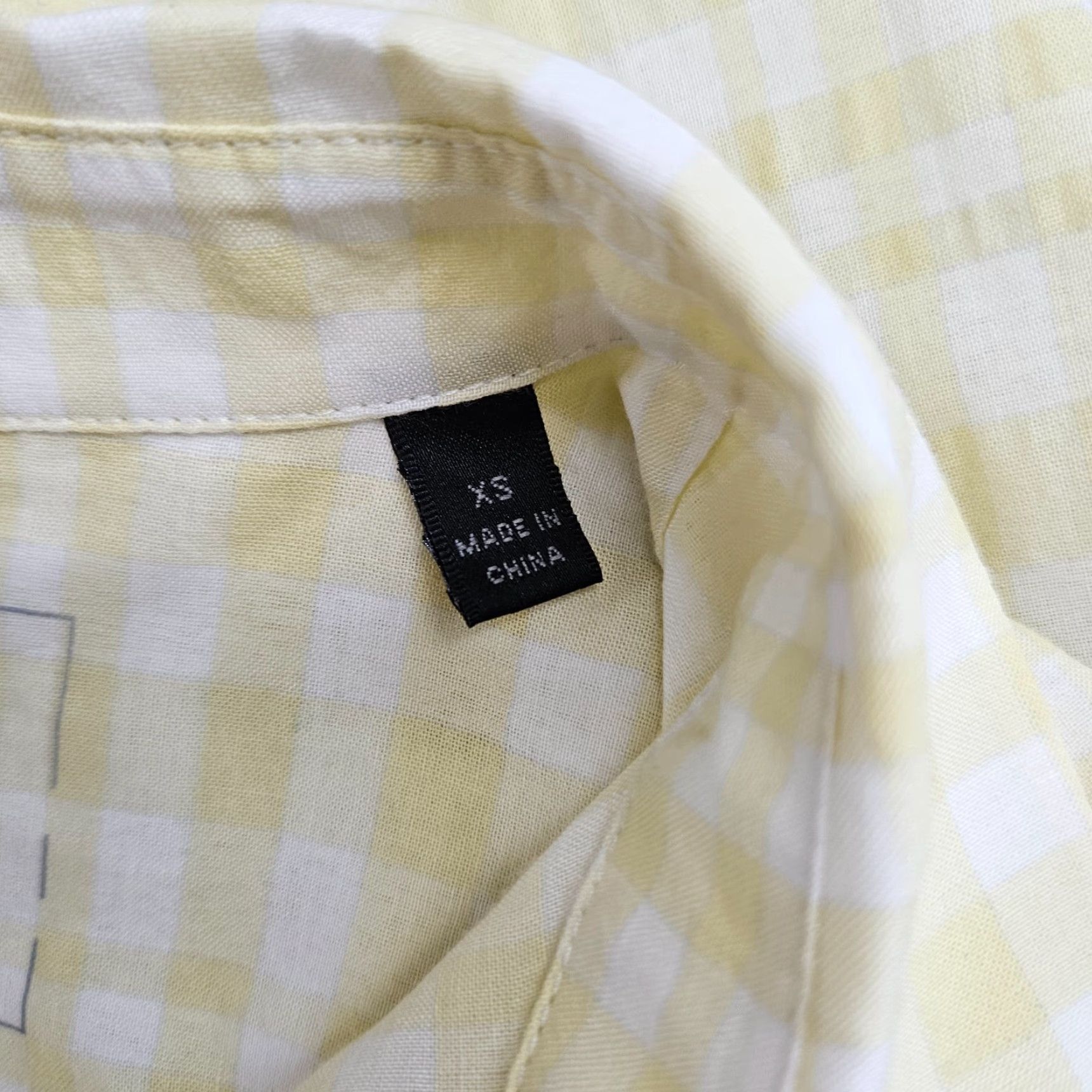 Vintage ATM Womens Plaid Boyfriend Shirt XS Yellow White - Button-Up, Long Sleeve, Cotton Polyester, Classic Basic Size XS Womens Size XS / US 0-2 / IT 36-38 - 6 Thumbnail