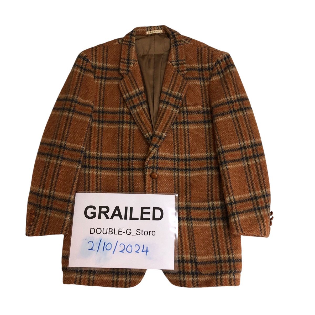 Japanese Brand 📌Vintage Wool Coats Jacket Karl Helmut Tartan Design Size US L / EU 52-54 / 3 - 1 Thumbnail