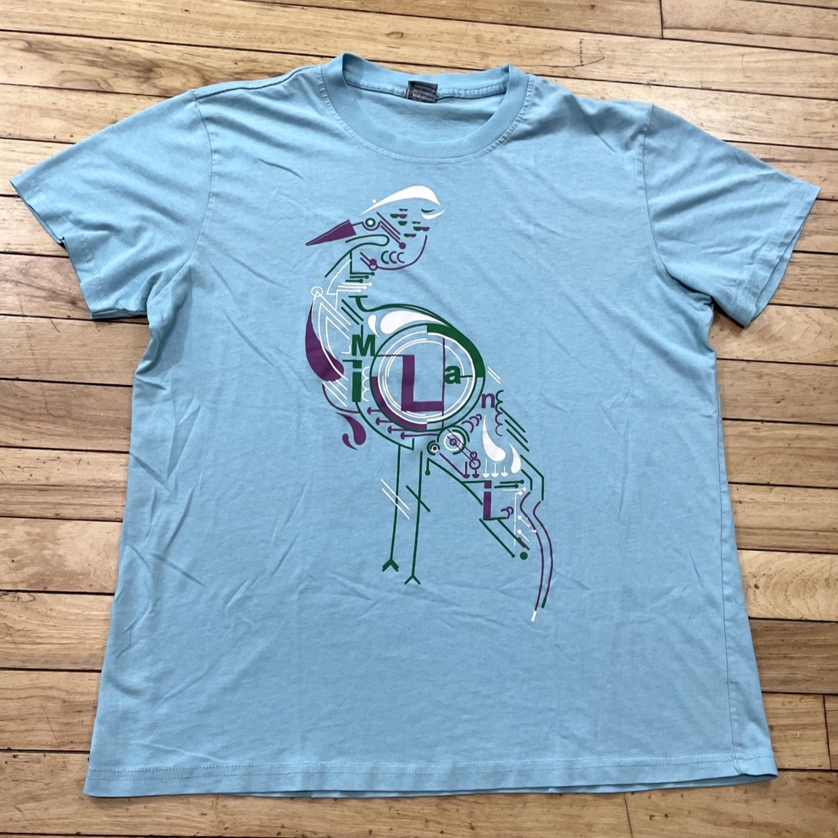 Vintage VINTAGE Milani Bird Abstract Art Light Blue Graphic Tee S Shirt Men XS Size US S / EU 44-46 / 1 - 3 Thumbnail