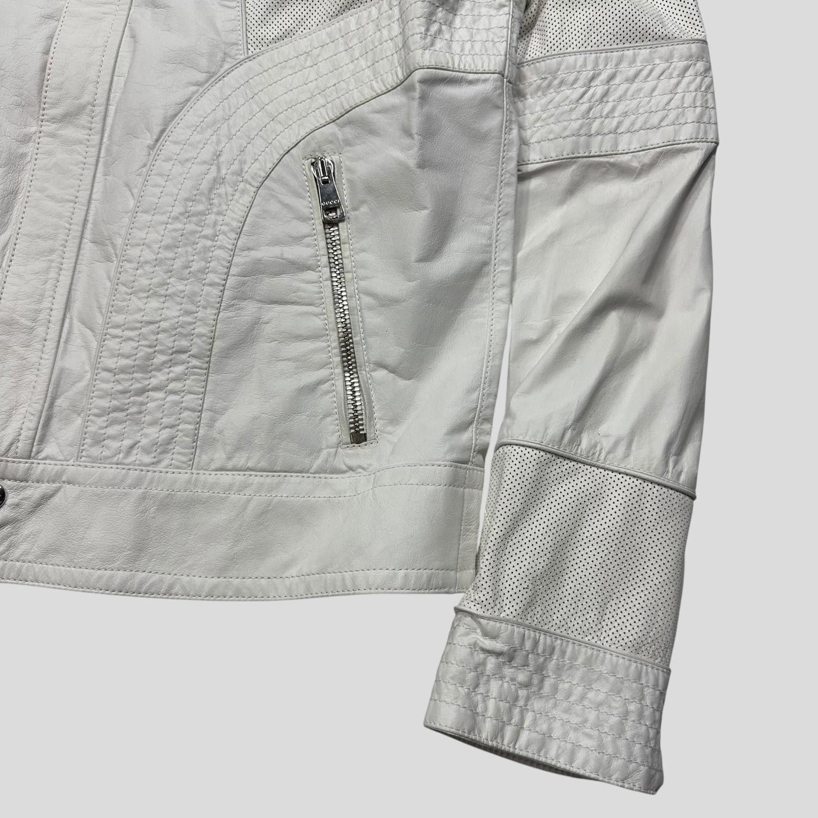 Gucci Gucci 2010 Nappa Leather Café Perforated Biker Jacket - M Size US M / EU 48-50 / 2 - 5 Thumbnail