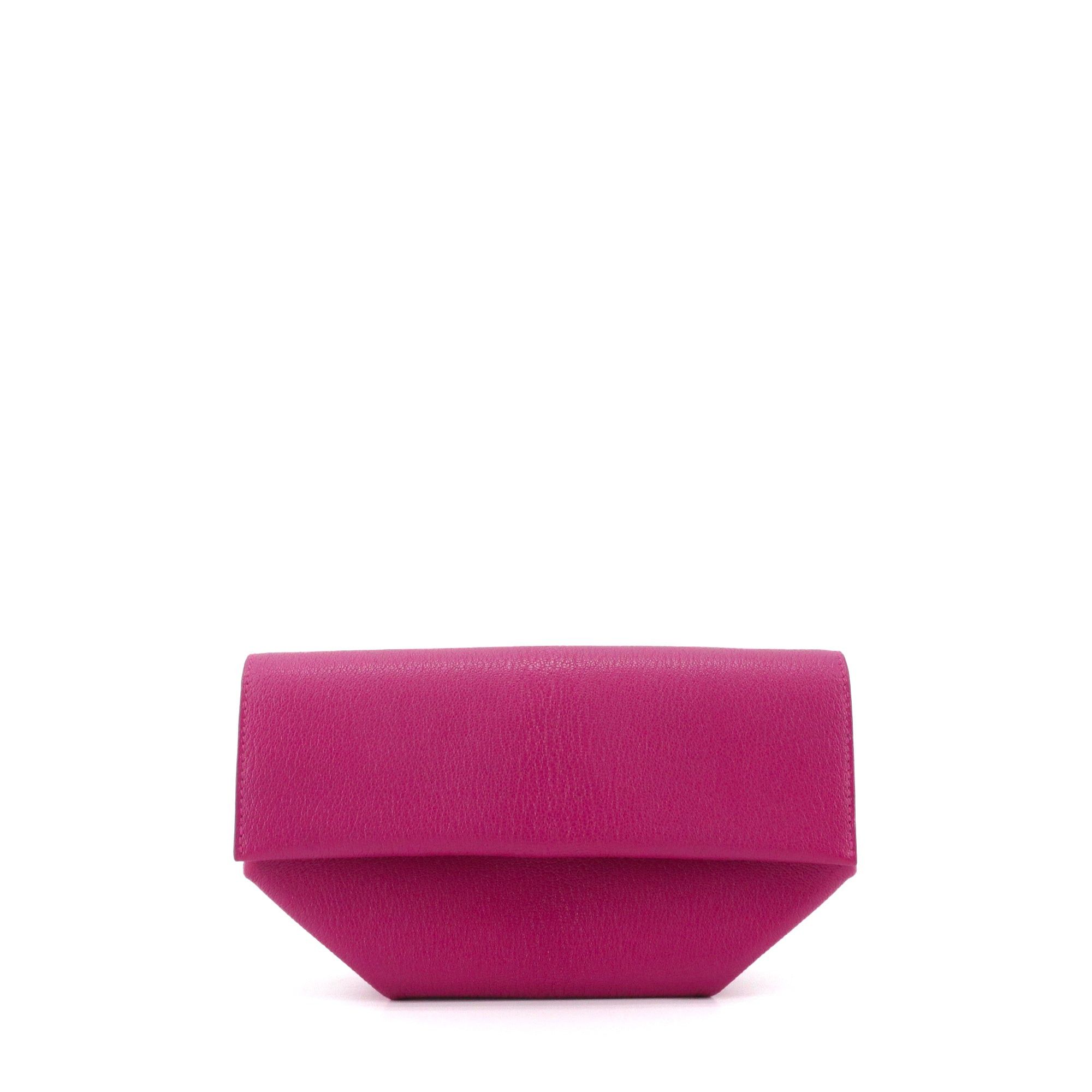 Hermes HERMÈS - Opli Hermès clutch in purple pink goat leather Size ONE SIZE - 1 Thumbnail