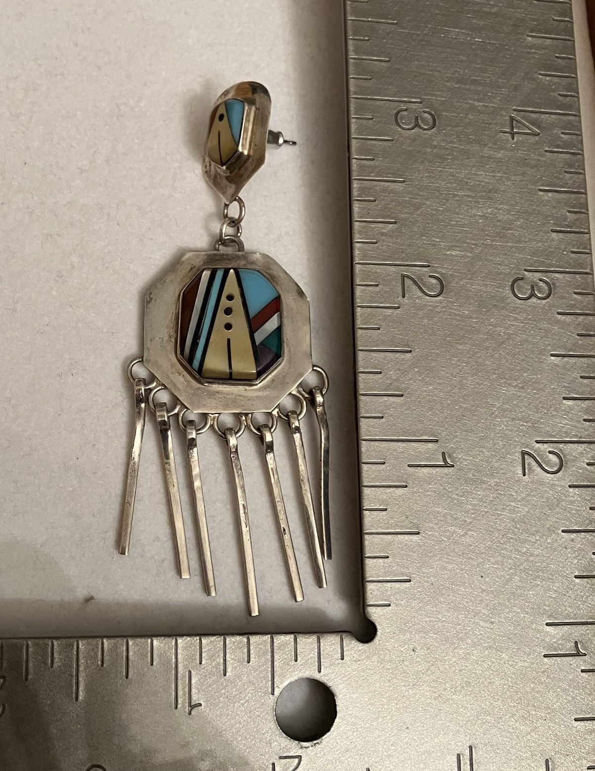 Other Stunning Vintage Zuni Native Sterling Chandelier Earrings Size ONE SIZE - 7 Thumbnail