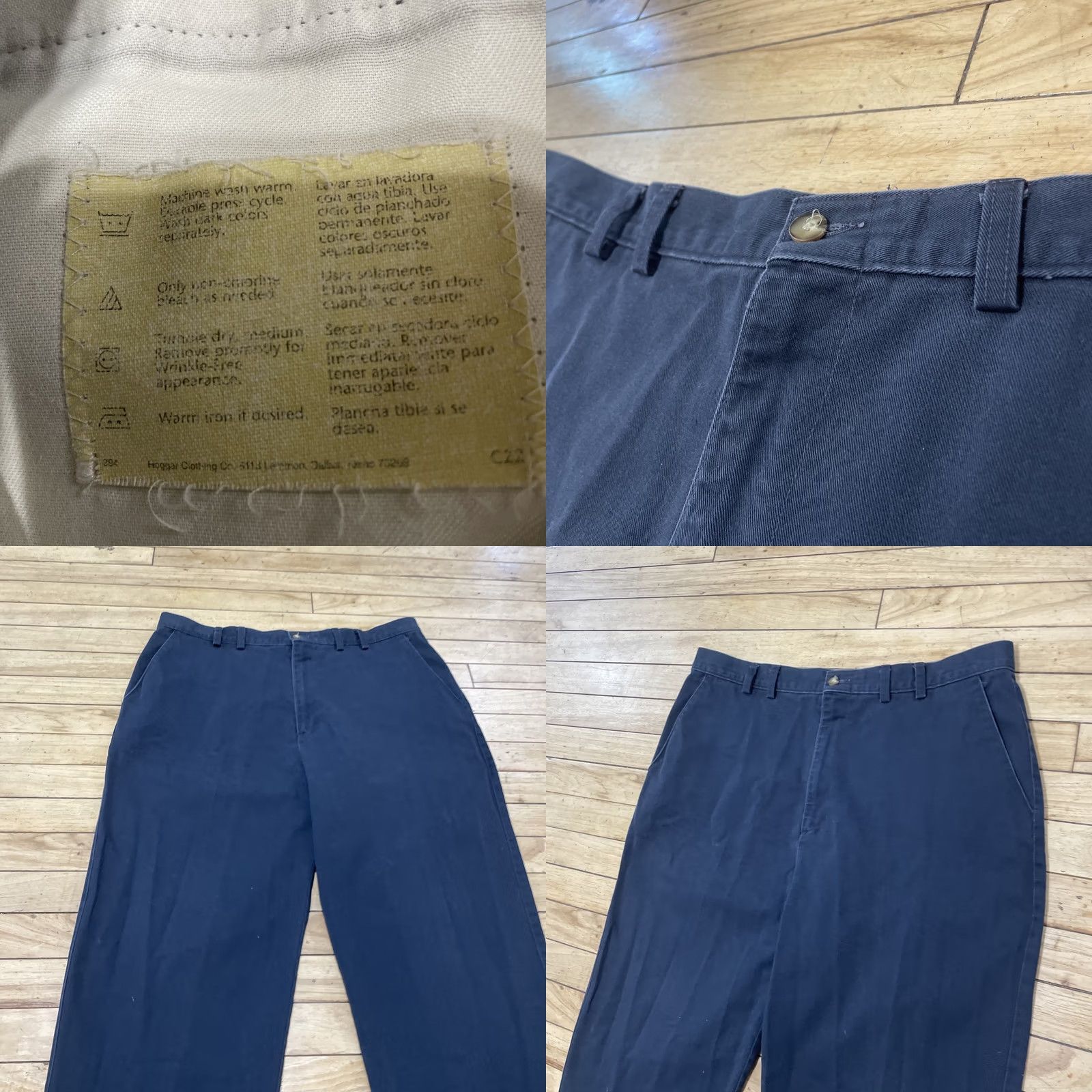 Haggar VINTAGE Haggar Pants Men 38x29 Flat Front Blue Preppy Business Exec Work Khakis Straight Taper Twill Slax Size US 38 / EU 54 - 10 Thumbnail
