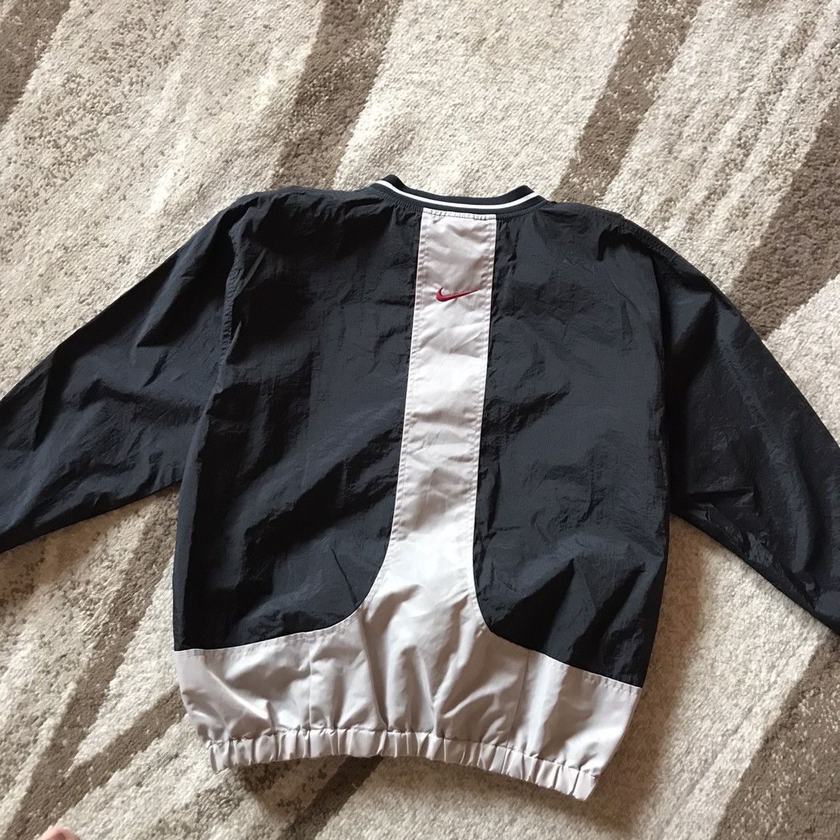 Nike × Vintage Vintage Y2K Nike Heavy Nylon Drill Black Sweatshirt size S/M Size US S / EU 44-46 / 1 - 4 Thumbnail