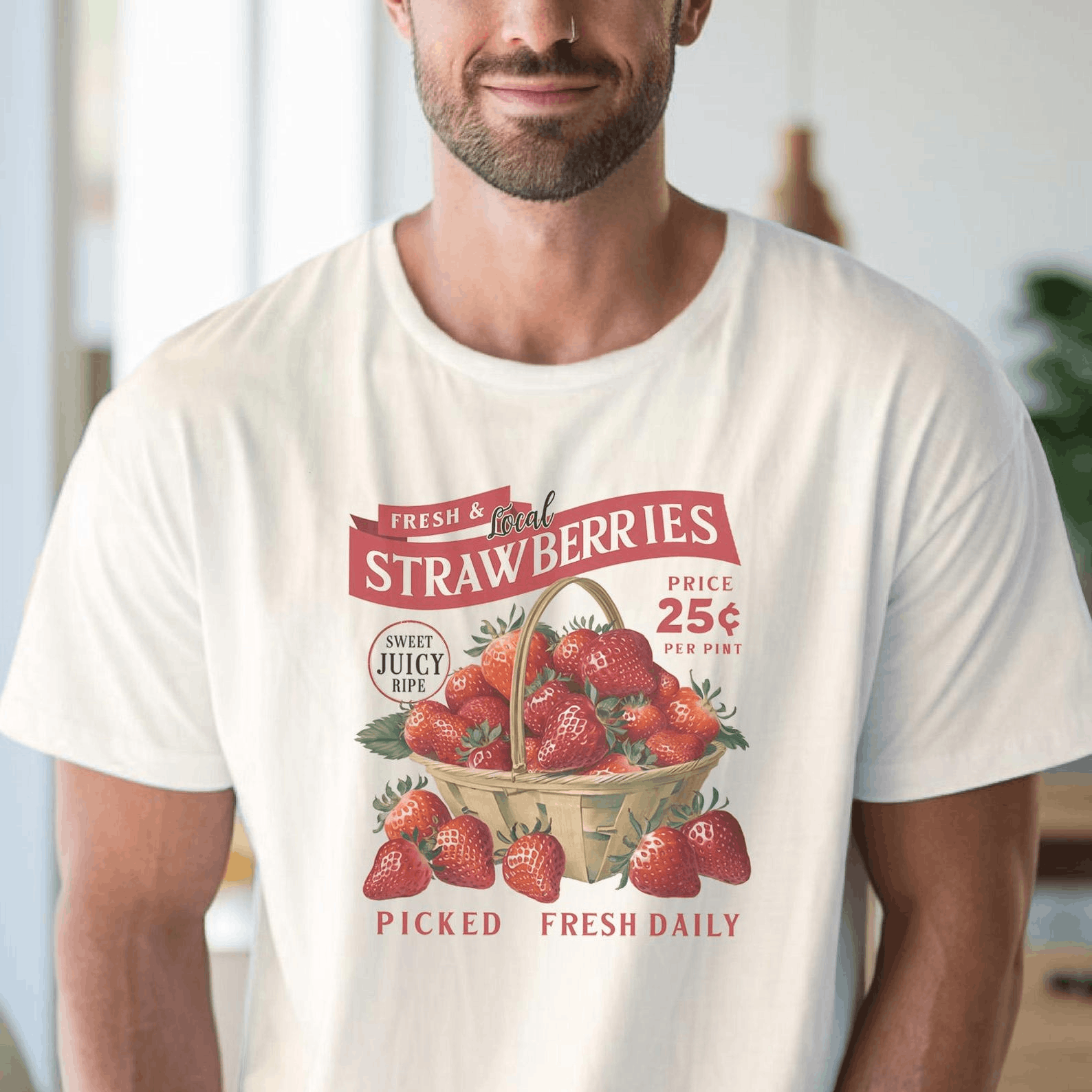 Other Farmers Market Strawberry Tee – Fresh Local Fruit T-Shirt Size S / US 4 / IT 40 - 3 Thumbnail