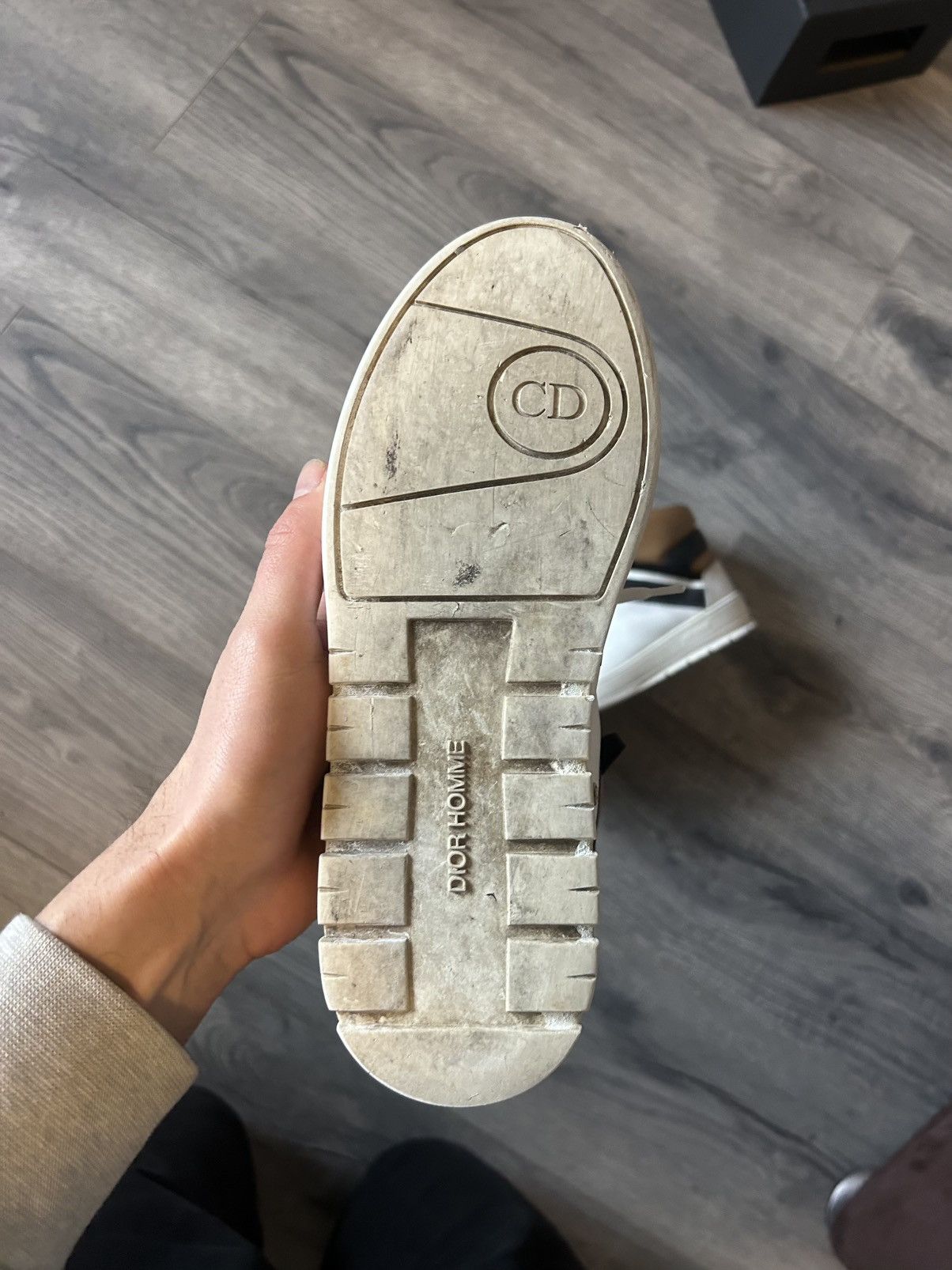 Dior Dior Homme High-Top Leather Sneakers in White and Tan Size US 8 / EU 41 - 9 Thumbnail