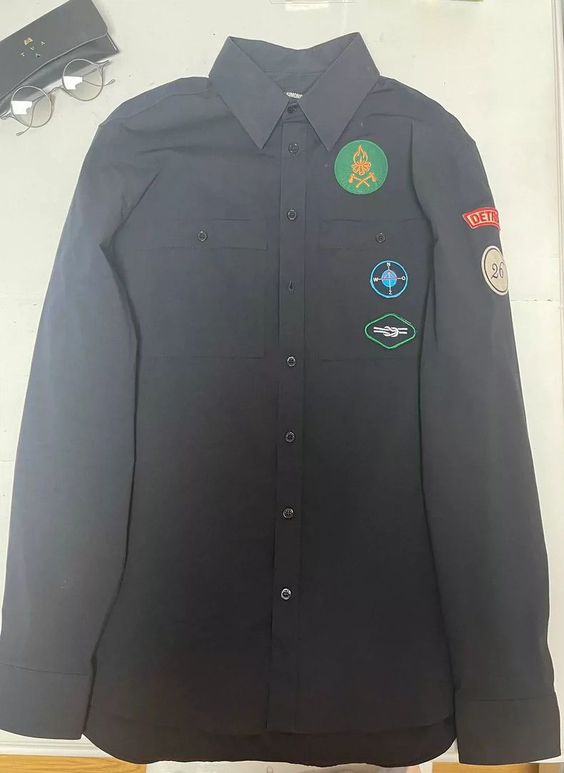 Raf Simons Raf Simons Rare Navy Blue Shirt with Badges- DMC Size US M / EU 48-50 / 2 - 1 Thumbnail
