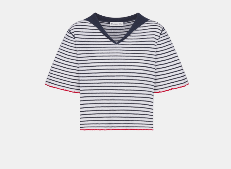 Dior o1w1db10925 444S67 Dioriviera Sweater in White/Navy Blue Size XS / US 0-2 / IT 36-38 - 1 Thumbnail