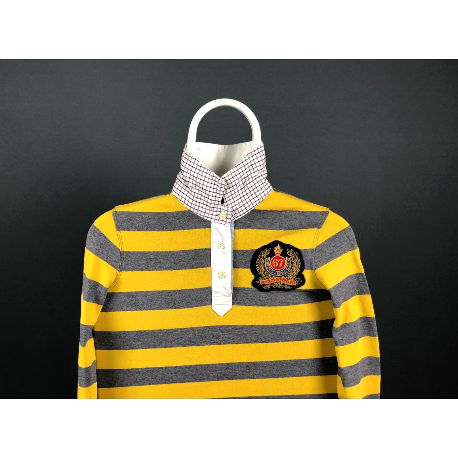 Ralph Lauren Ralph Lauren Polo Jeans Company Polo Cotton Women Yellow Striped Size 42" / US 20 - 6 Thumbnail