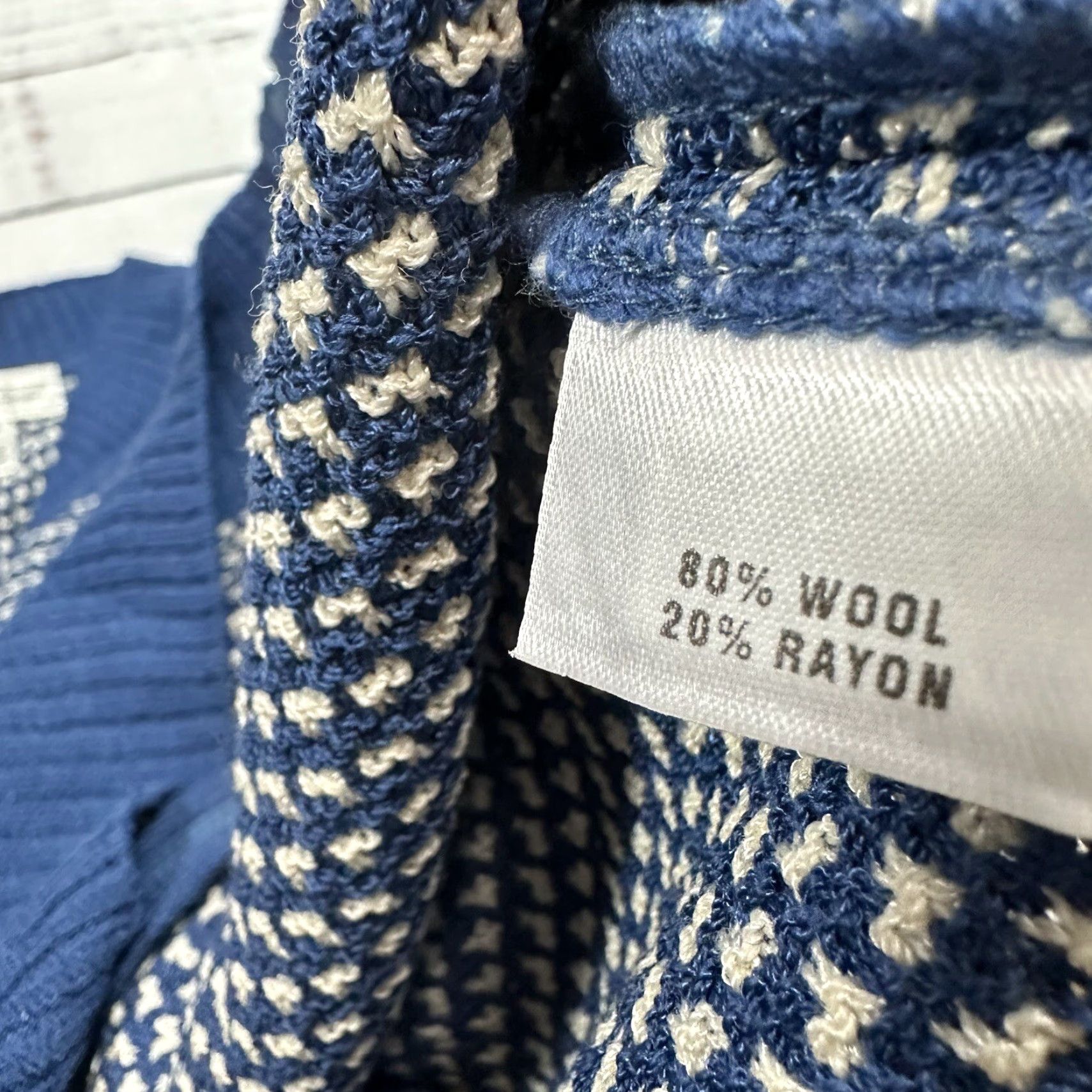 St. John St. John Sport Full Zip Sweater Womens L Blue White Indigo Wool Blend Knit Shirt Cardigan? Size L / US 10 / IT 46 - 5 Thumbnail