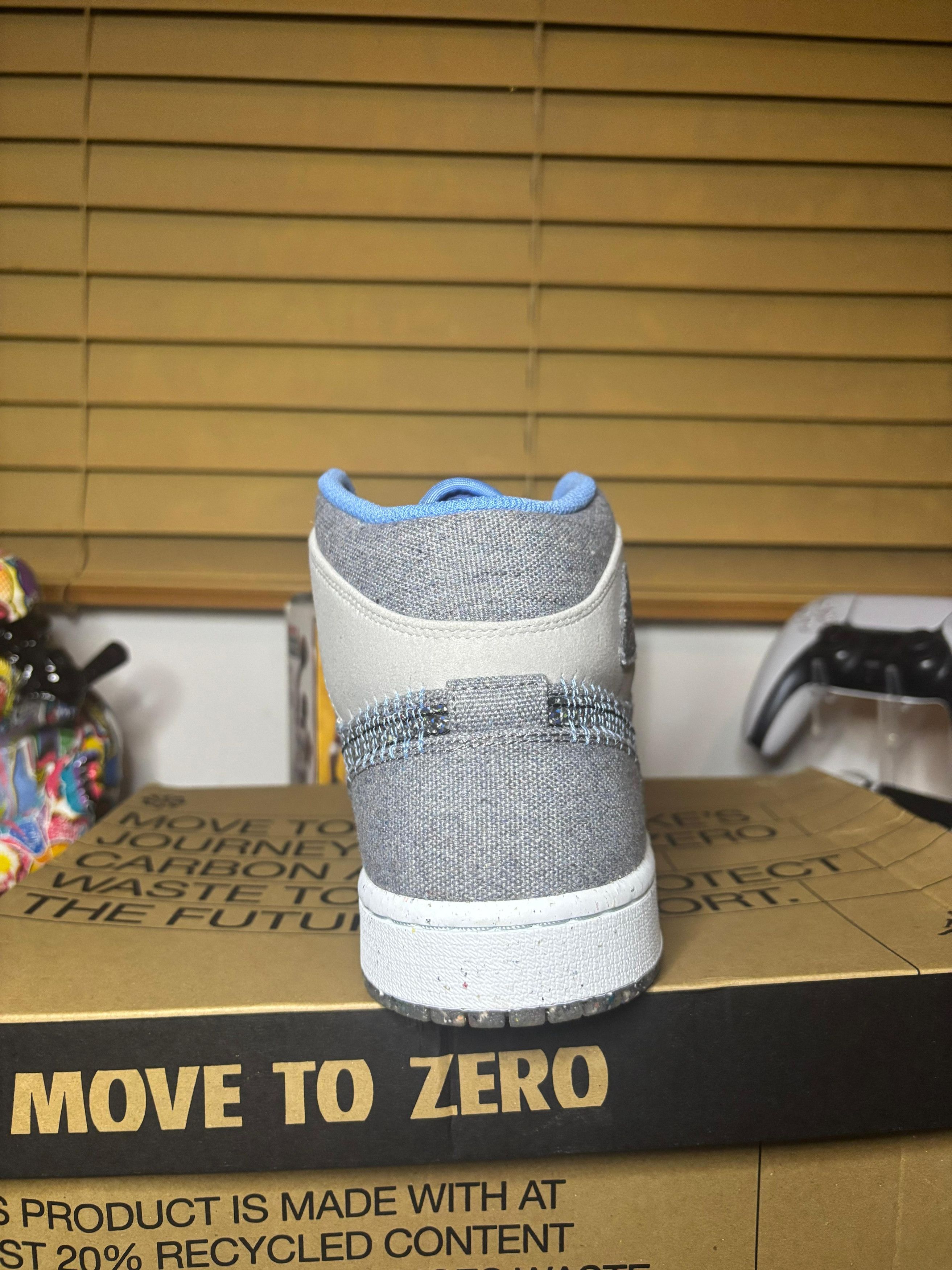 Jordan Brand Nike Air Jordan 1 Mid Crater Grey University Blue Size US 11 / EU 44 - 5 Thumbnail