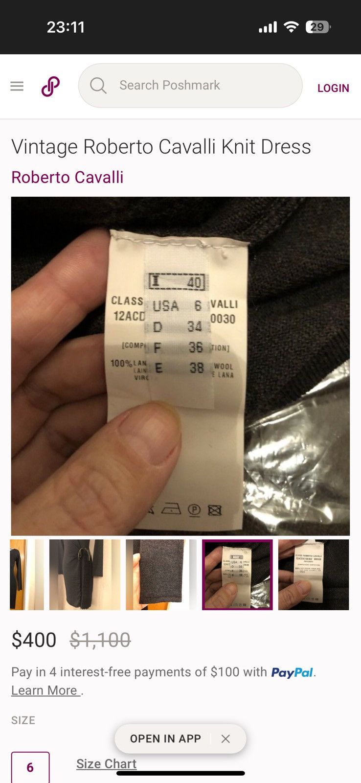 Roberto Cavalli × Vintage Roberto cavalli class knit midi dress zip detail Size S / US 4 / IT 40 - 8 Thumbnail