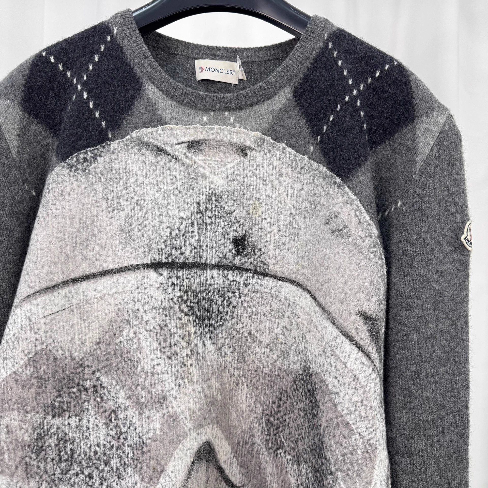 Moncler Moncler Embroidered Logo Wool Knit Sweater L 95new Size L / US 10 / IT 46 - 3 Thumbnail