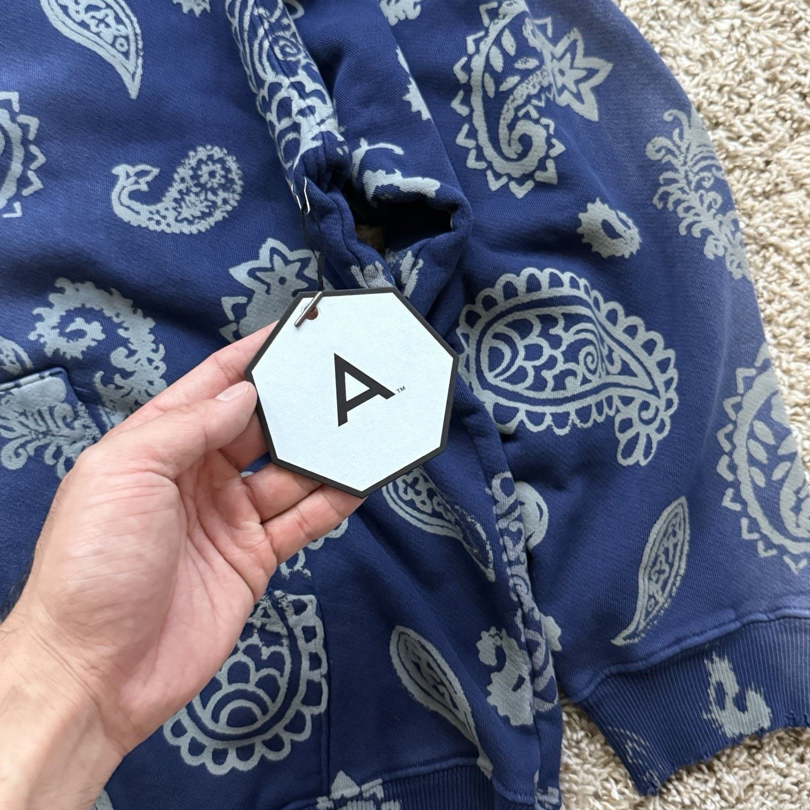 Alchemist $450 Alchemist Paisley Print Blue Cotton Hoodie Distressed Size US XXL / EU 58 / 5 - 9 Thumbnail