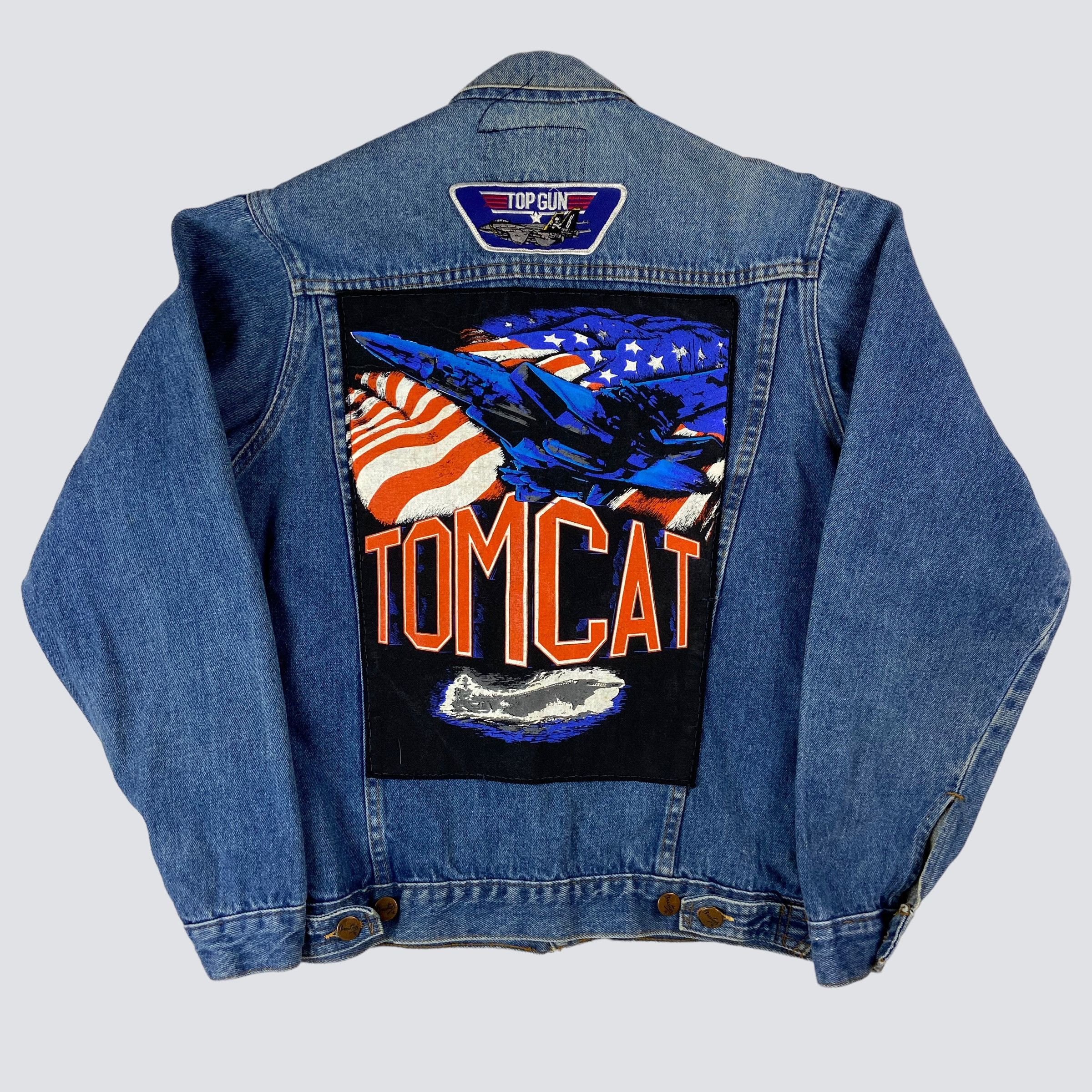 Vintage 1980s TOMCAT DAVID ESSEX TOP GUN RARE JEANS JACKET - № 2154 Size US M / EU 48-50 / 2 - 2 Thumbnail