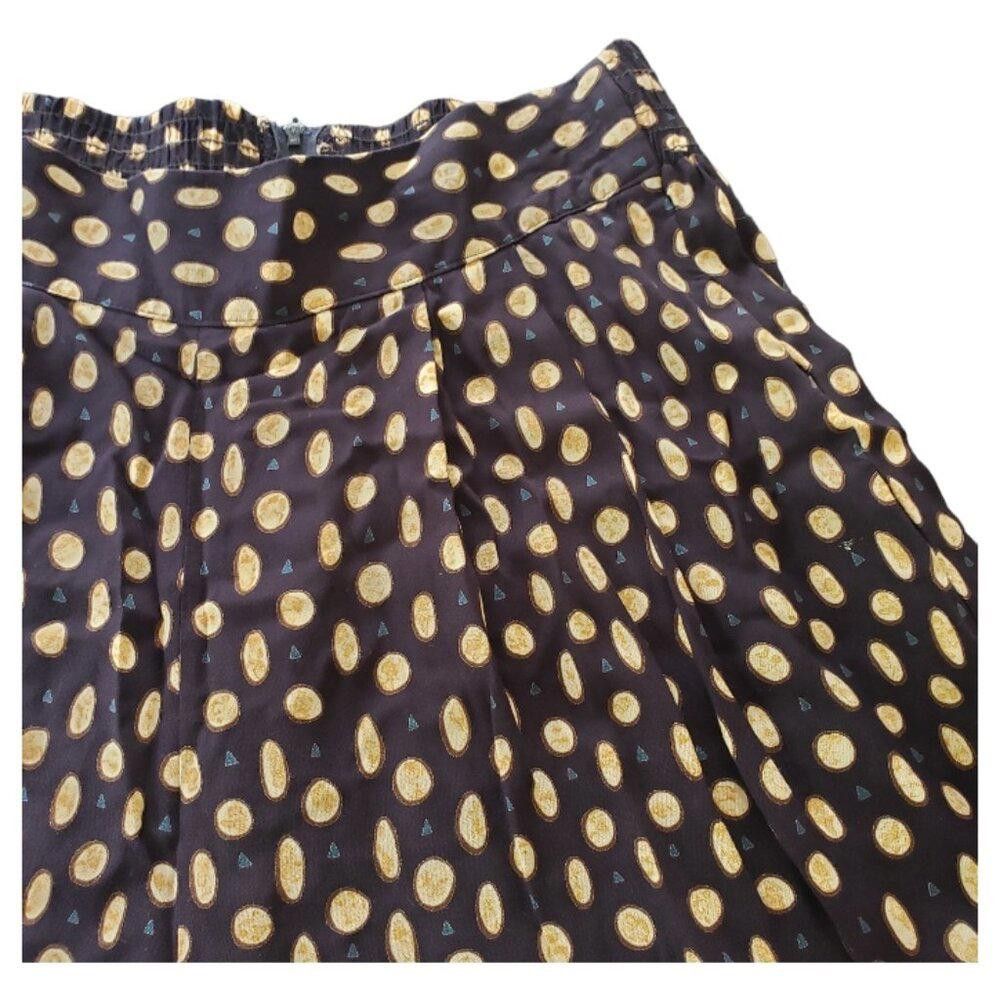 Designer CT354 Ladies Flared Rayon Elastic Waist Black & Tan Pant 14 Size 36" / US 14 / IT 50 - 4 Thumbnail