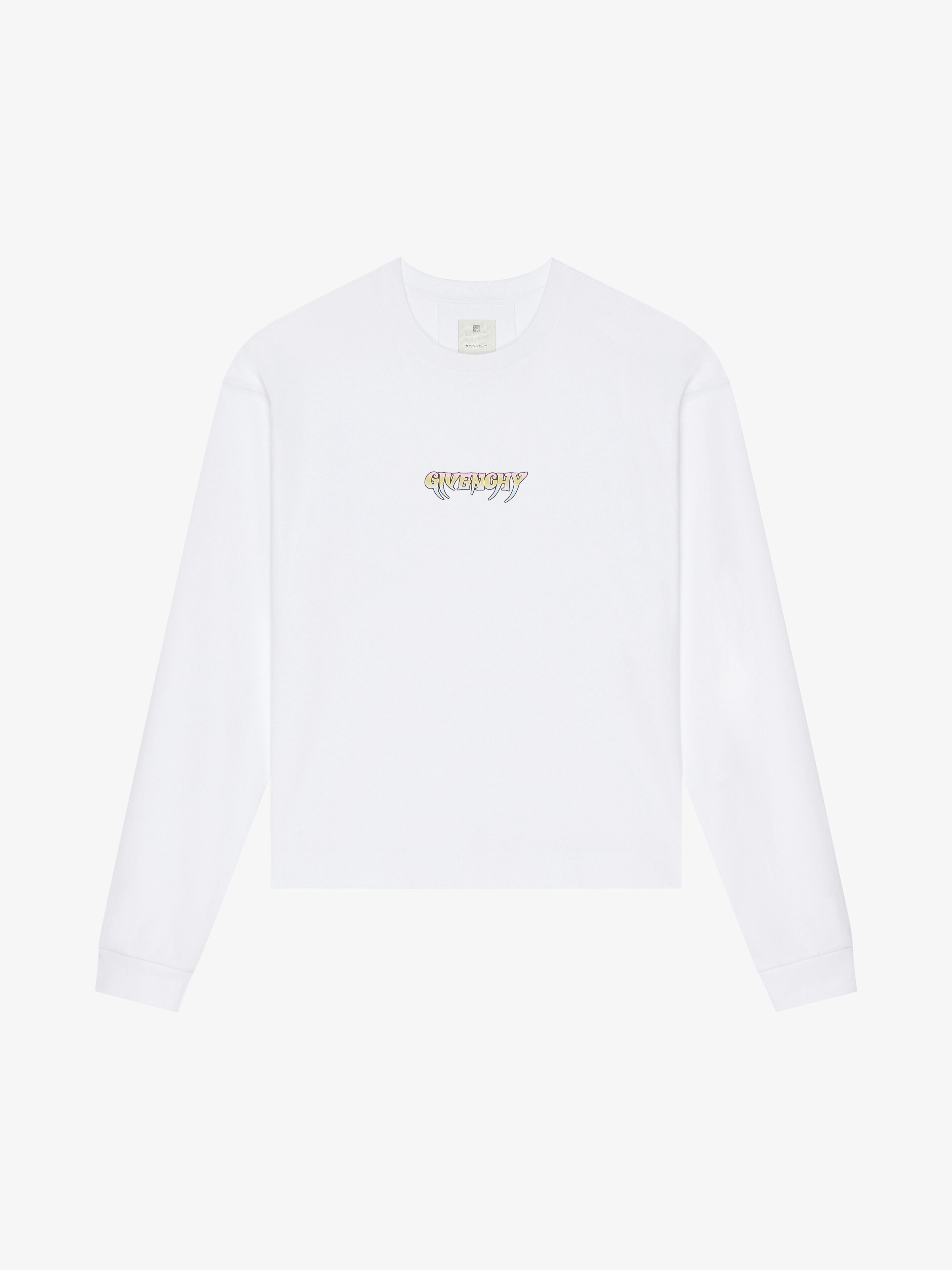 Givenchy o1w1db10325 Boxy Fit Long Sleeves T-Shirt in White Size US XL / EU 56 / 4 - 1 Thumbnail