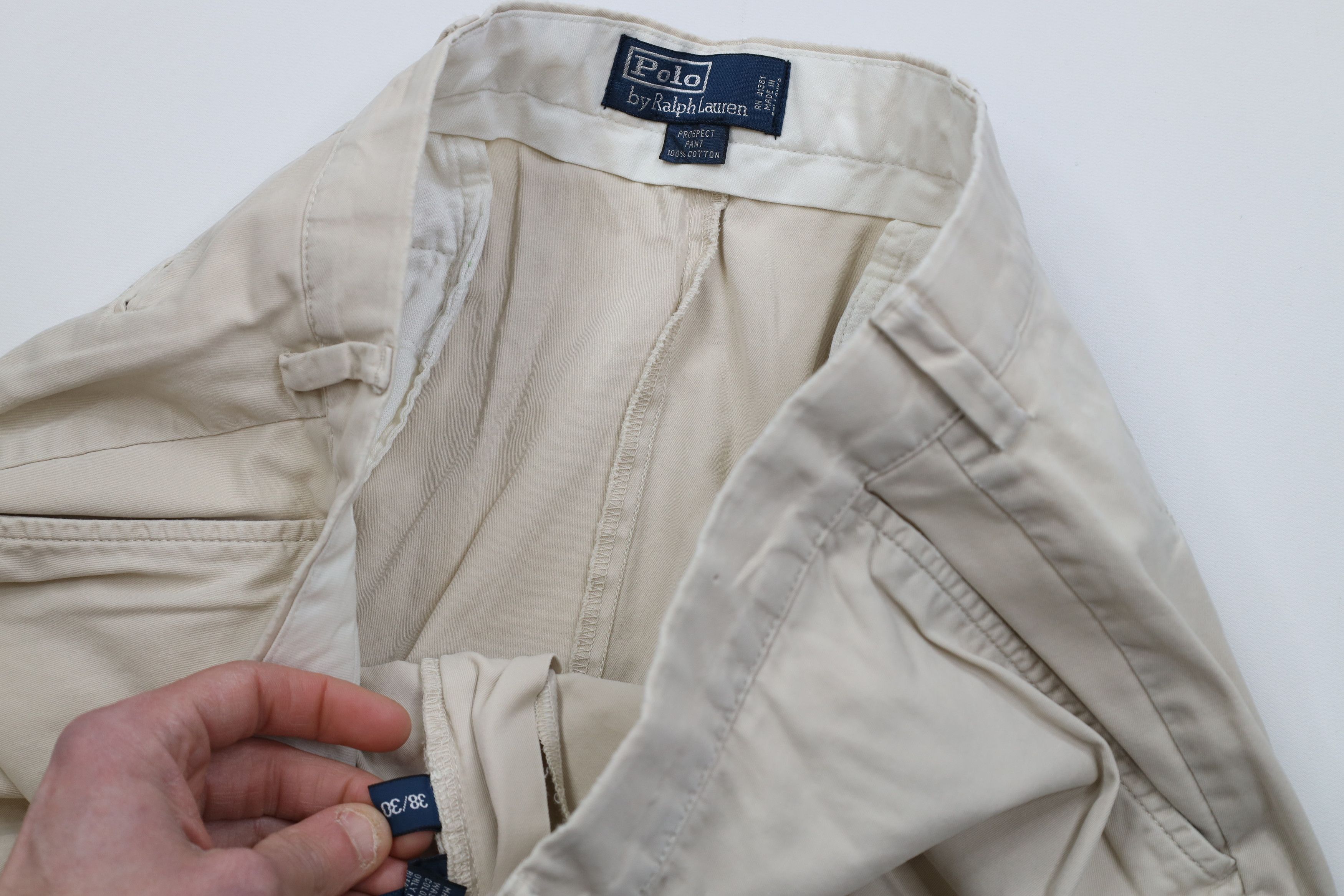 Ralph Lauren Vintage 90s Ralph Lauren Prospect Wide Leg Chino Pants Stone Size US 38 / EU 54 - 10 Thumbnail