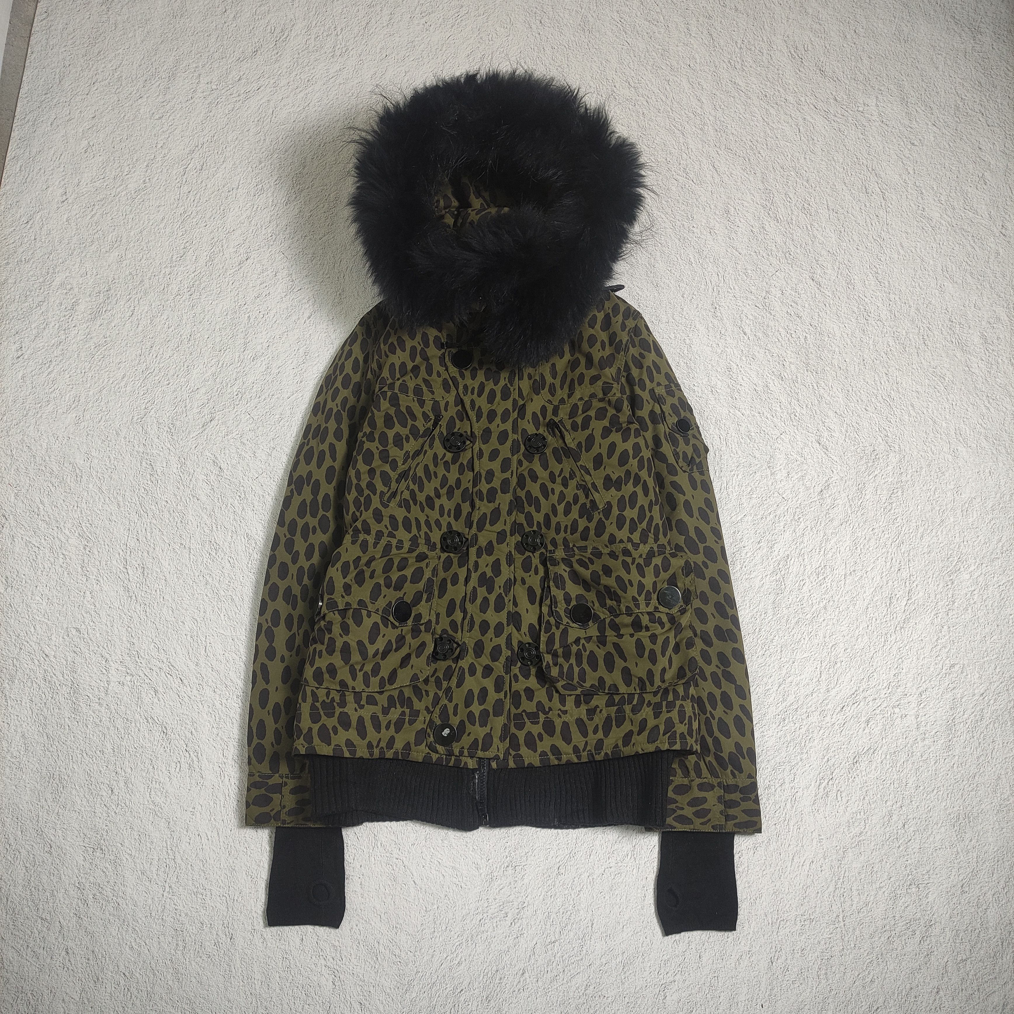 Sly Fur Raccoon Jacket Loepard Japanese Brand