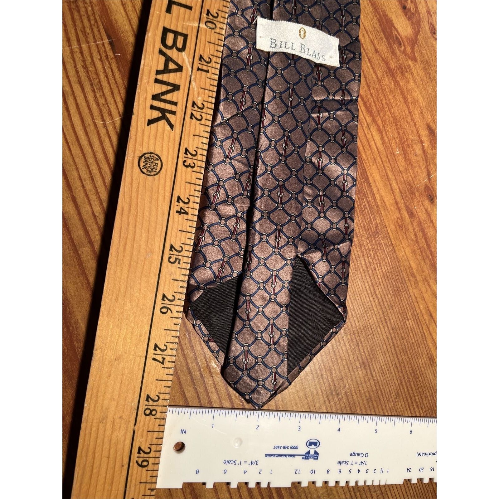 Bill Blass Bill Blass Vintage Men’s 100% Pure Silk Chain Link Necktie Size ONE SIZE - 5 Thumbnail