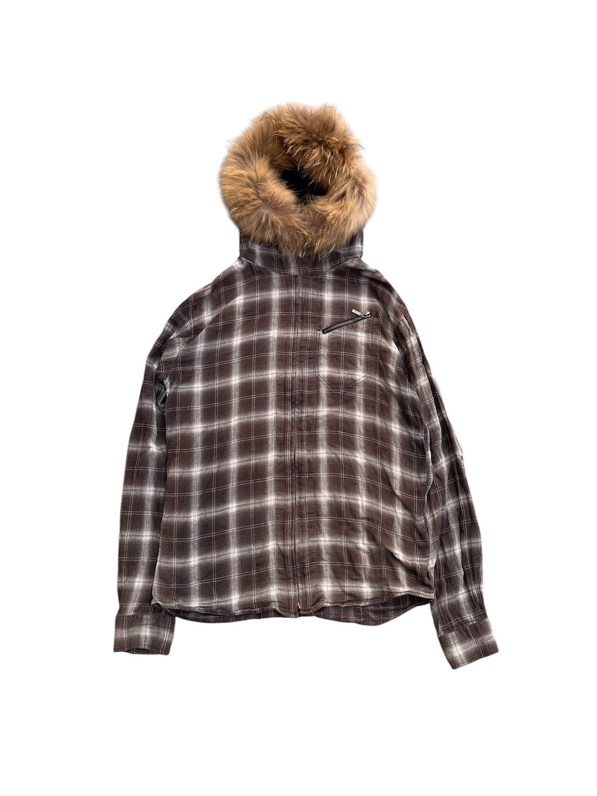 If Six Was Nine × Japanese Brand × Le Grande Bleu (L.G.B.) OMKOE FLANEL FUR FAUX ZIPER LONGSLEVEE Size US S / EU 44-46 / 1 - 1 Thumbnail