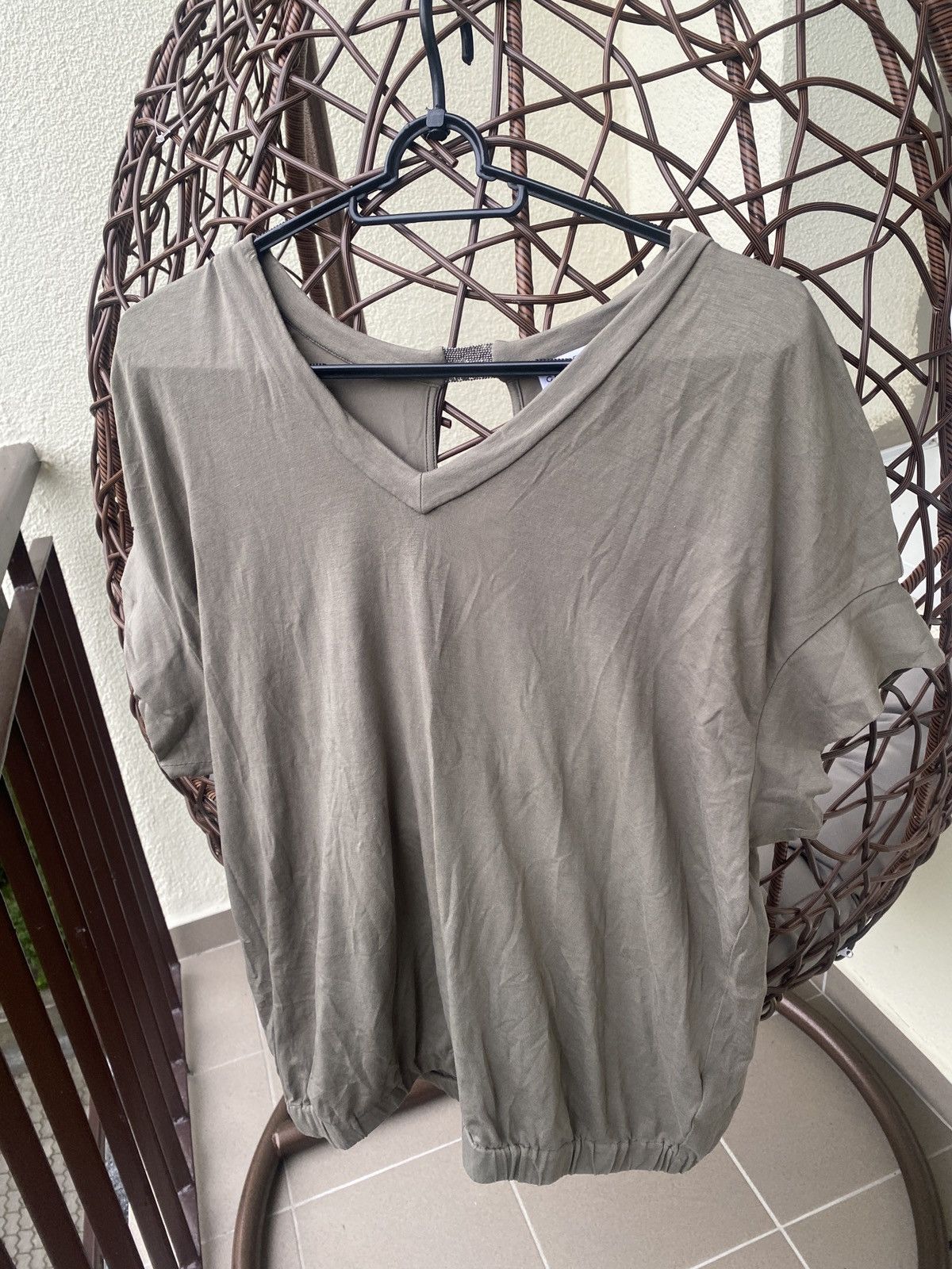 Brunello Cucinelli Khaki elegant luxury brunello cucinelli blouse Size L / US 10 / IT 46 - 1 Thumbnail