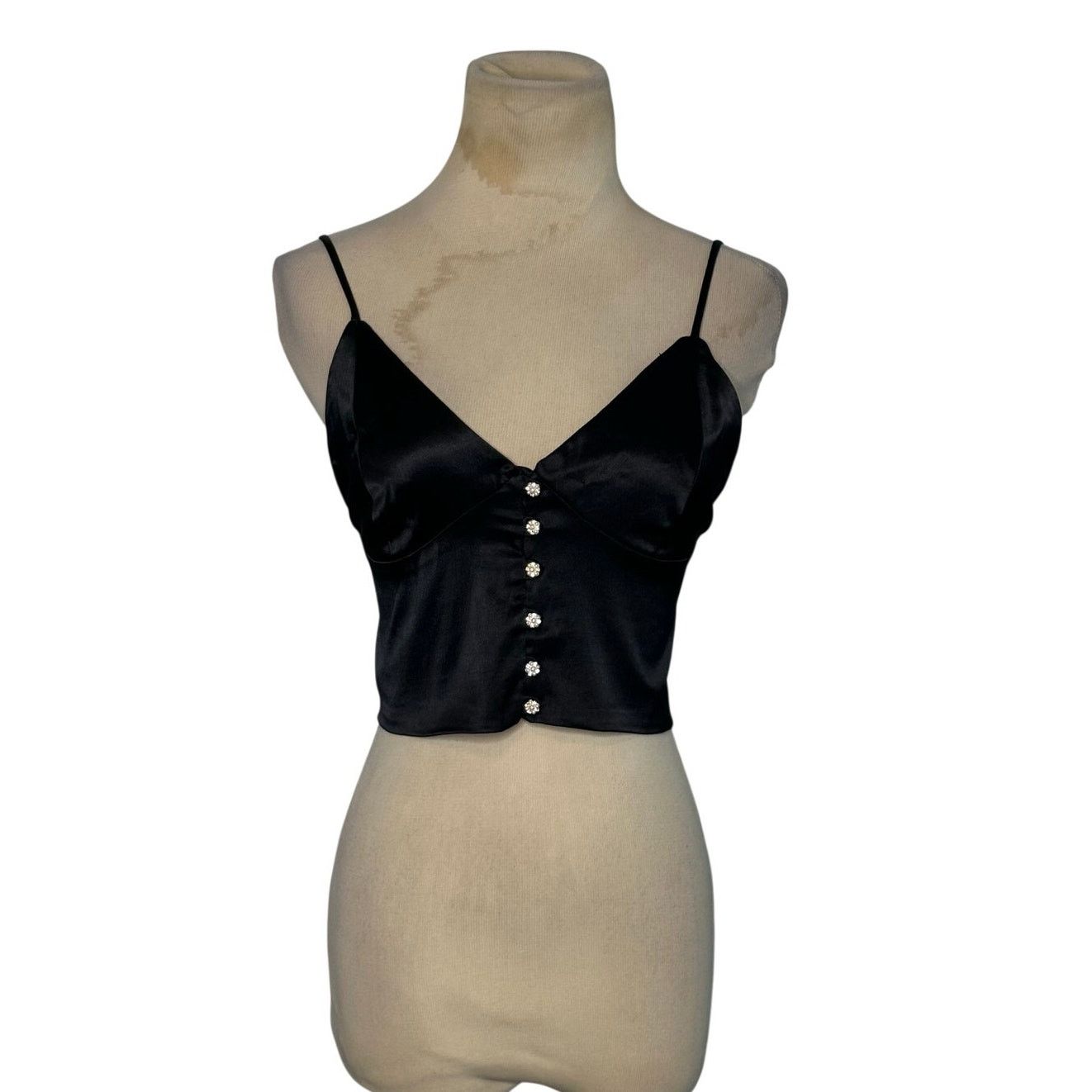 Zara Zara black satin crop cami size Medium Size M / US 6-8 / IT 42-44 - 14 Thumbnail