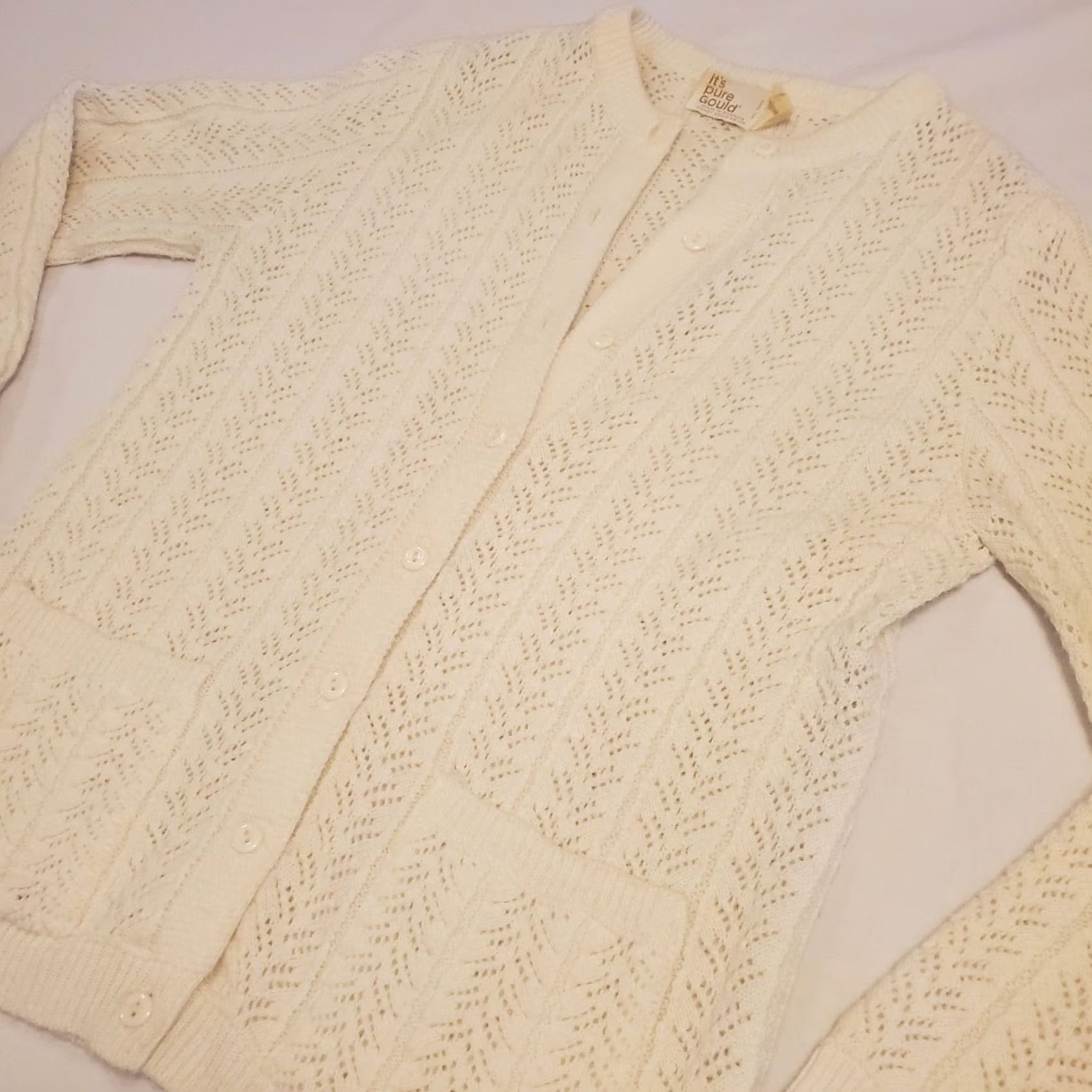 Vintage VINTAGE It's Pure Gould Cardigan Sweater Women's Ivory M Size M / US 6-8 / IT 42-44 - 6 Thumbnail