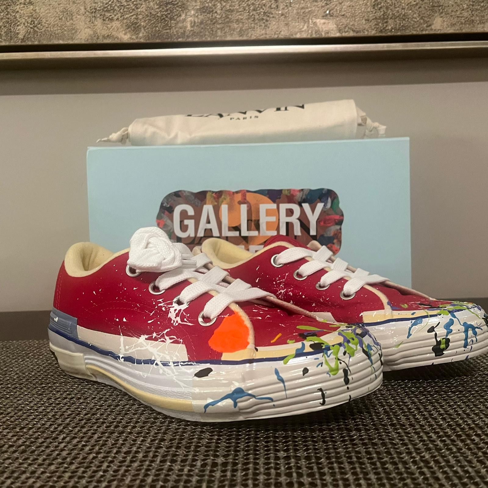 Gallery Dept. × Lanvin Melted Low Top Vulcanized Paint Splatter Sneakers Multicolor Size US 8 / EU 41 - 6 Thumbnail