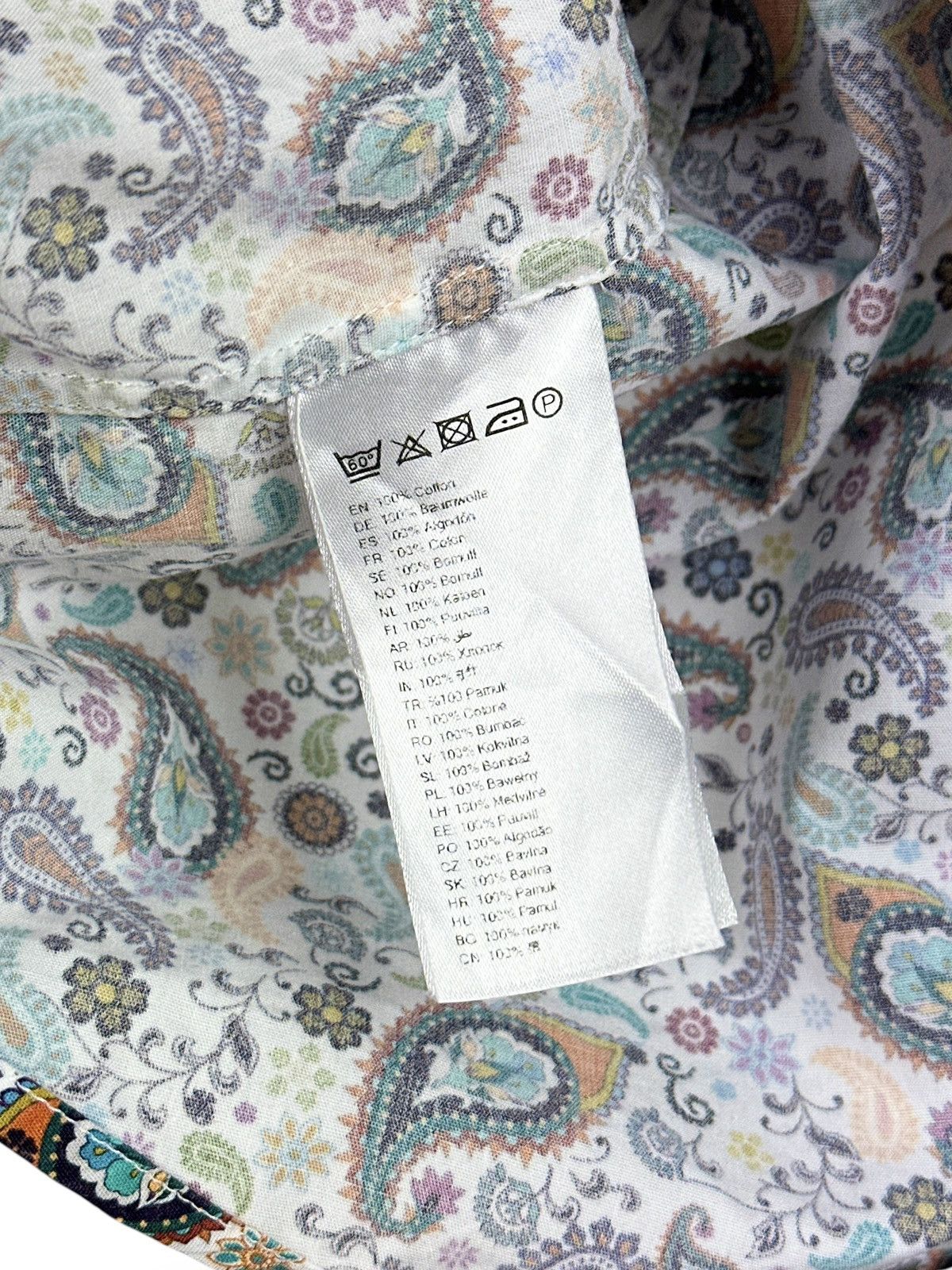 Eton Eton Dress Shirt L/S Paisley Floral Poplin Cotton Slim Fit Size US S / EU 44-46 / 1 - 10 Thumbnail