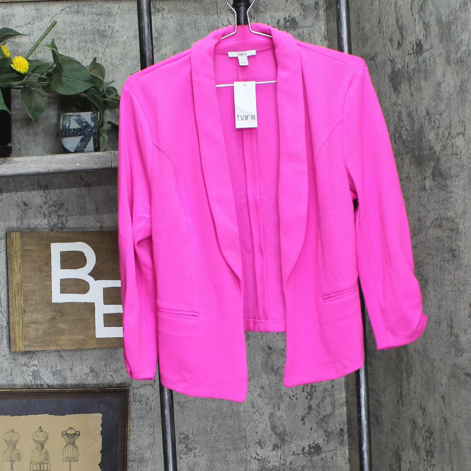 Bar III Nwt Bar Iii Shawl-collar Blazer Jacket Pinkadelic Pink Pl Size L / US 10 / IT 46 - 1 Thumbnail