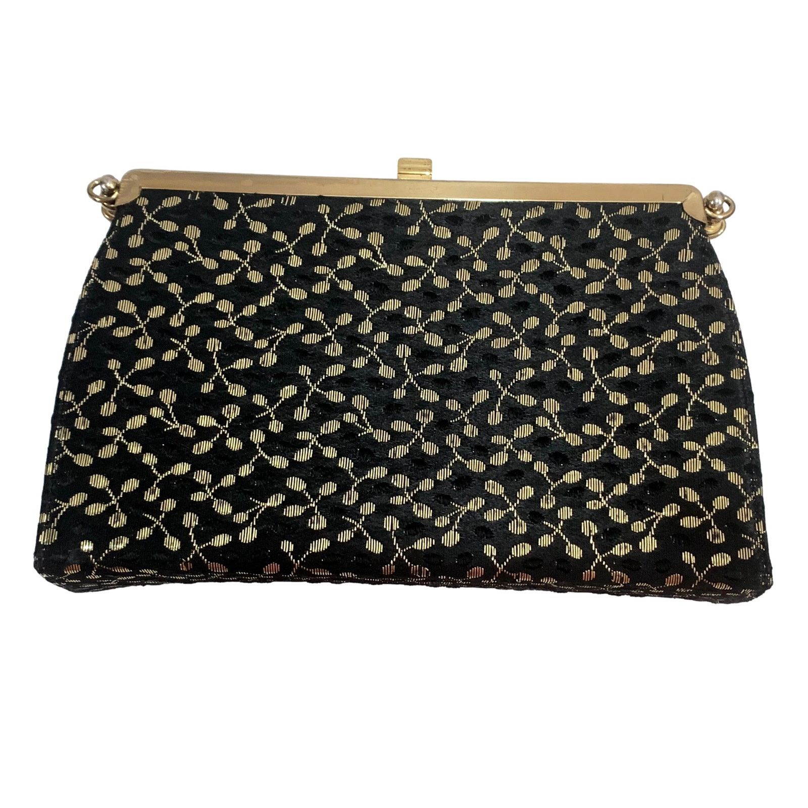 Vintage 60s Black & Gold Convertible Bag | 3 Way Top Handle Handbag Size ONE SIZE - 9 Thumbnail