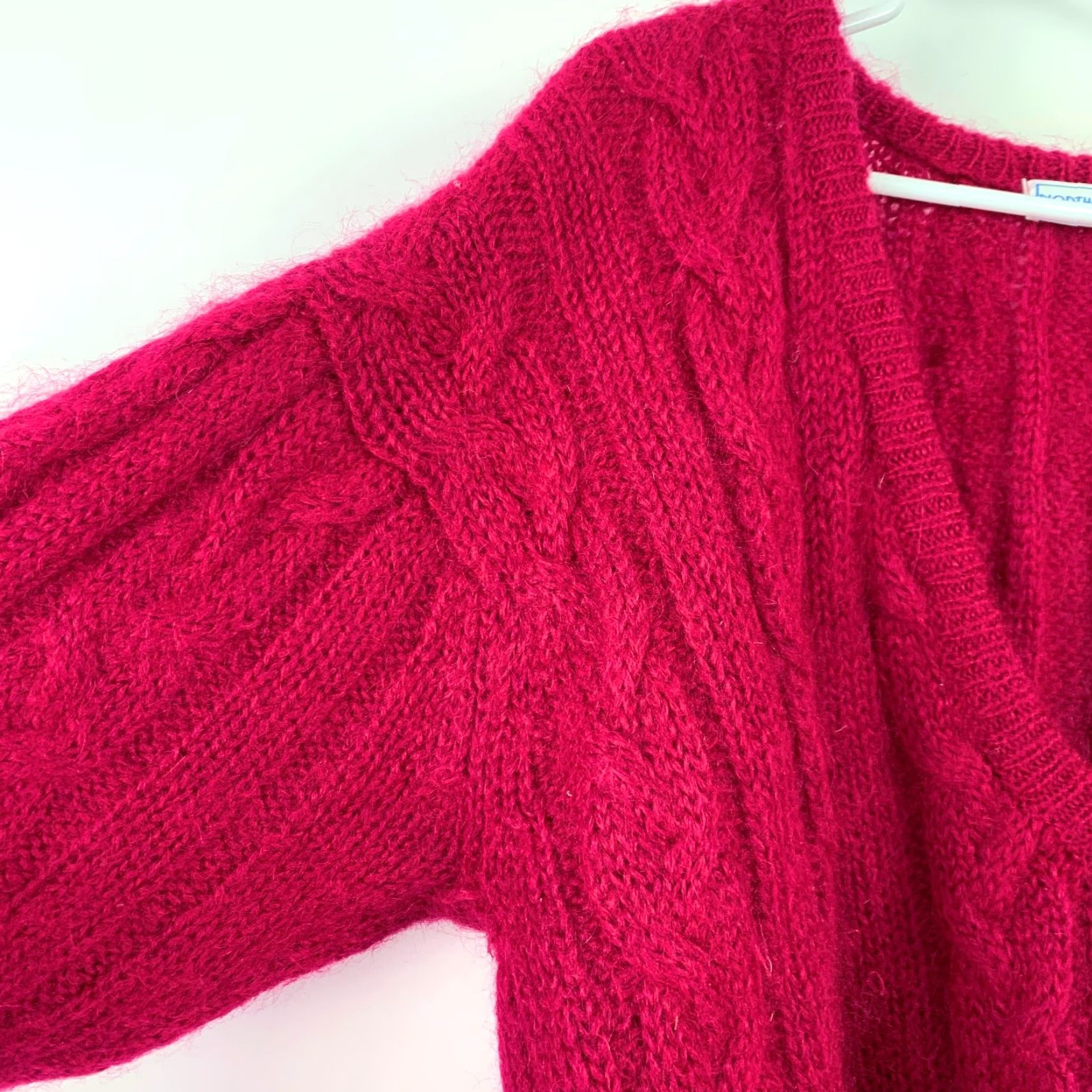 Vintage VINTAGE Northern Isles Sweater Shirt Womens Large Pink Mohair Blend V-Neck Oversized Pullover Size L / US 10 / IT 46 - 2 Thumbnail