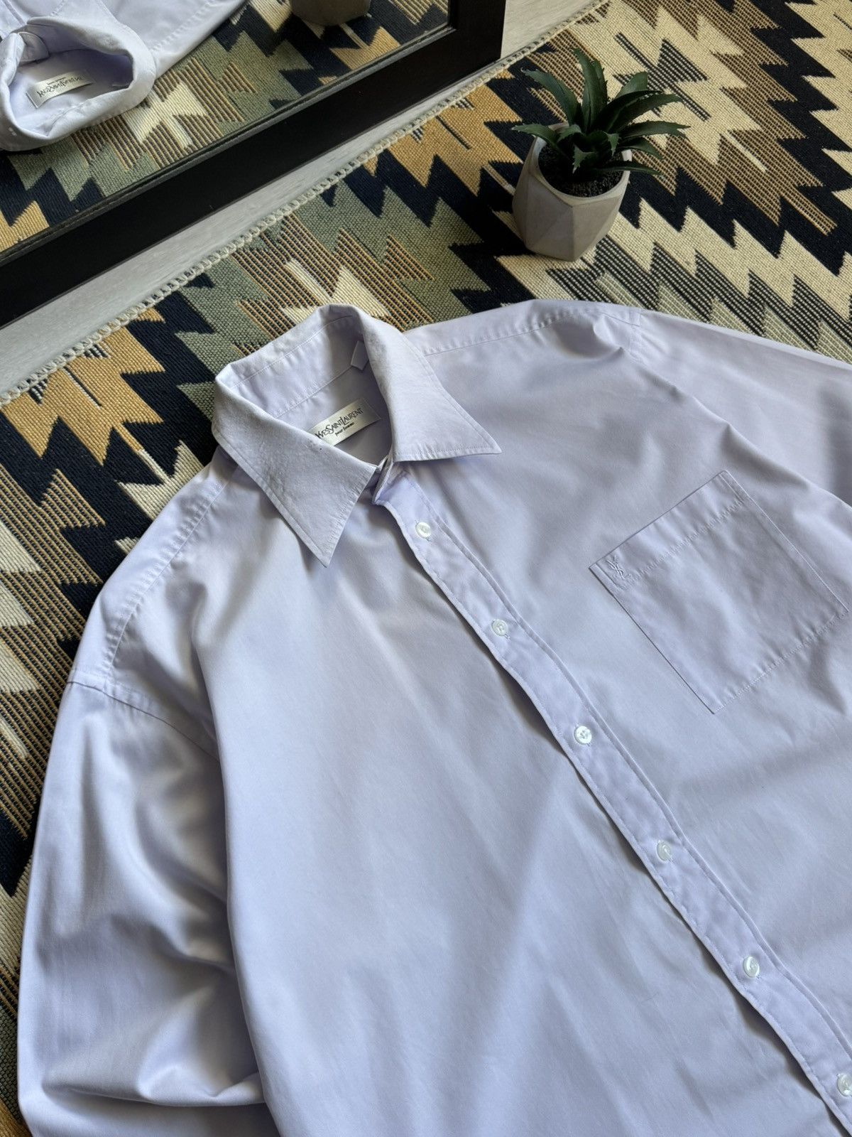 Yves Saint Laurent Vintage YSL Yves Saint Laurent Button Up Shirt Size US XL / EU 56 / 4 - 4 Thumbnail