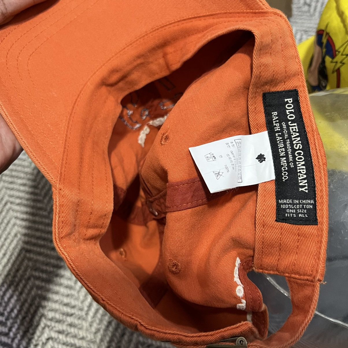 Polo Ralph Lauren Polo Jeans Company Ralph Lauren Orange🍊 Baseball Hat Size ONE SIZE - 4 Thumbnail