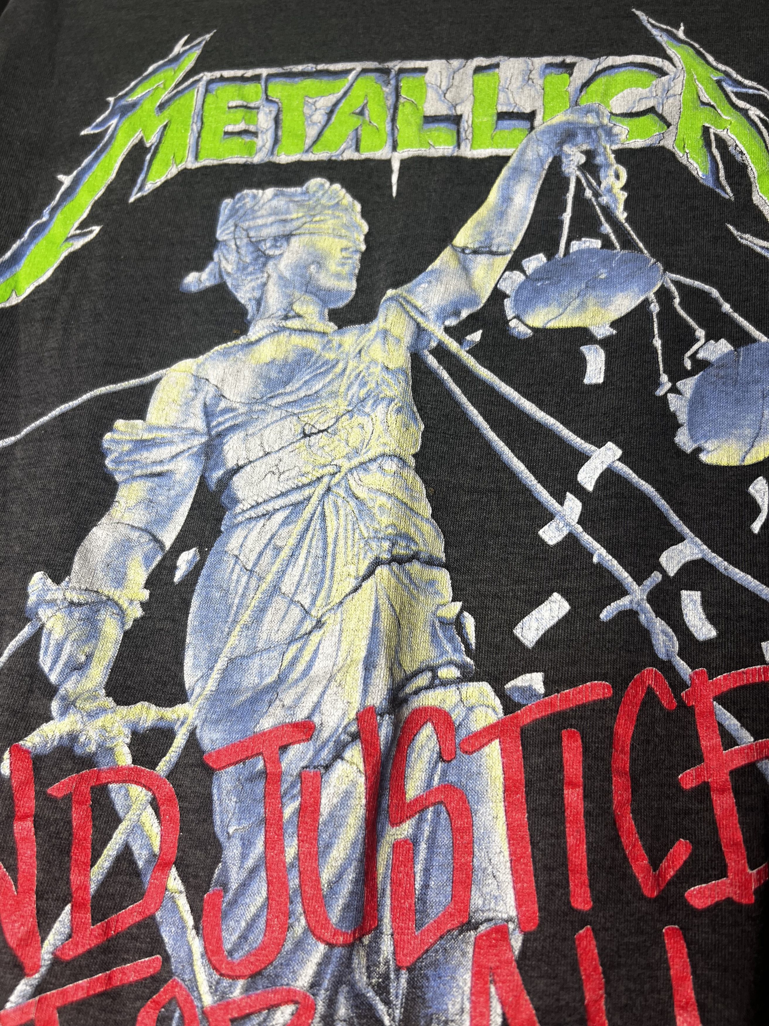 Vintage Vintage 1980's Metallica "...And Justice for All" Tour Tee Size US XL / EU 56 / 4 - 3 Thumbnail