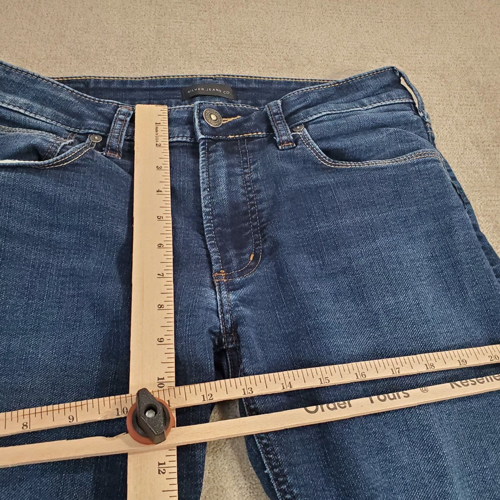 Silver Jeans Co. Silver Jeans Mens Jeans 30x32 Blue Allan Straight Denim Dark Wash - Logo Pockets, Regular Fit, Cotton, Vintage: No, Size 30, Inseam 32, - Mens Size US 30 / EU 46 - 4 Thumbnail
