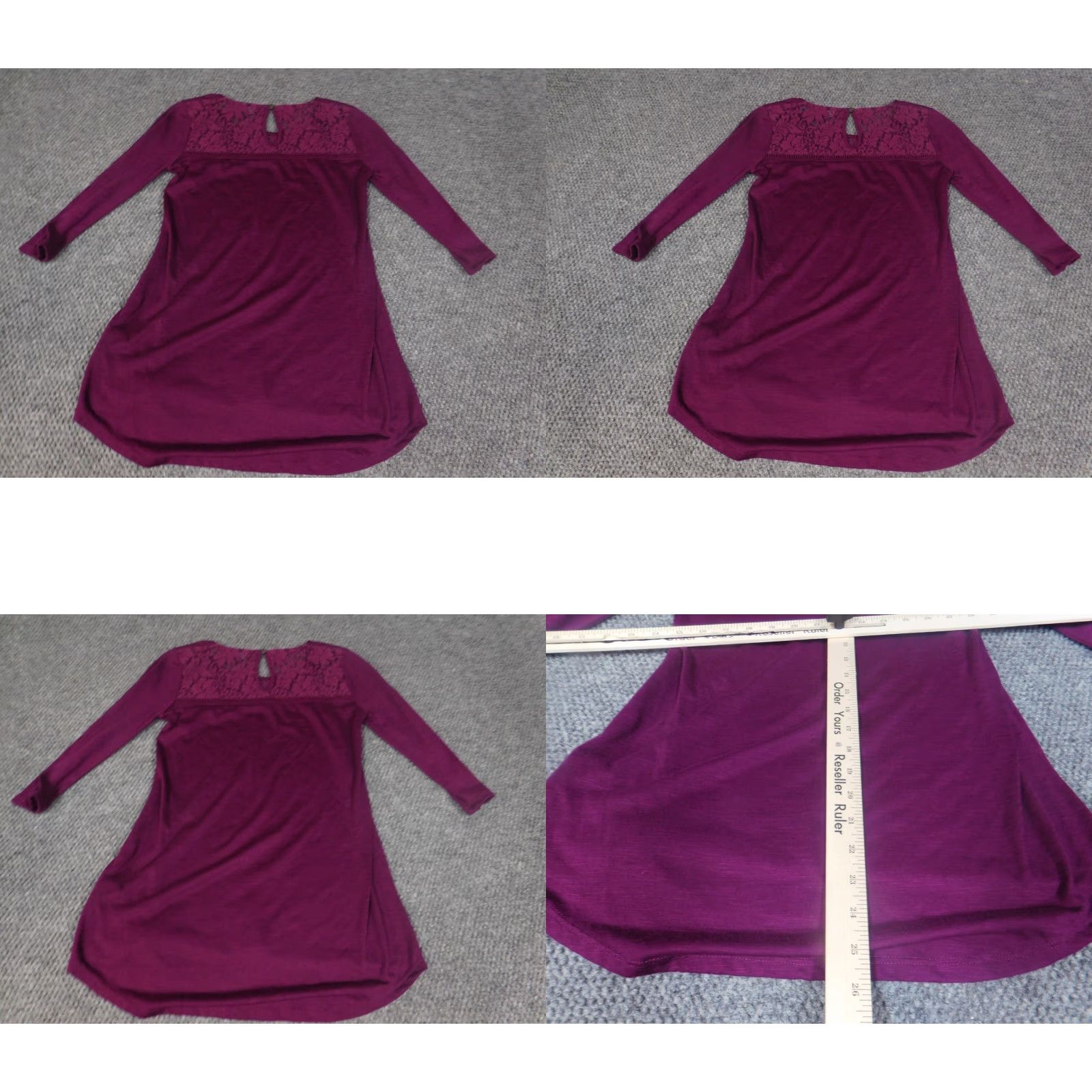 Vintage My Michelle Blouse Womens XS Purple Crew Neck Pullover Stretch Floral Button Casual Basic Crew Neck Flower Stretch Regular Satin? Size XS / US 0-2 / IT 36-38 - 8 Thumbnail