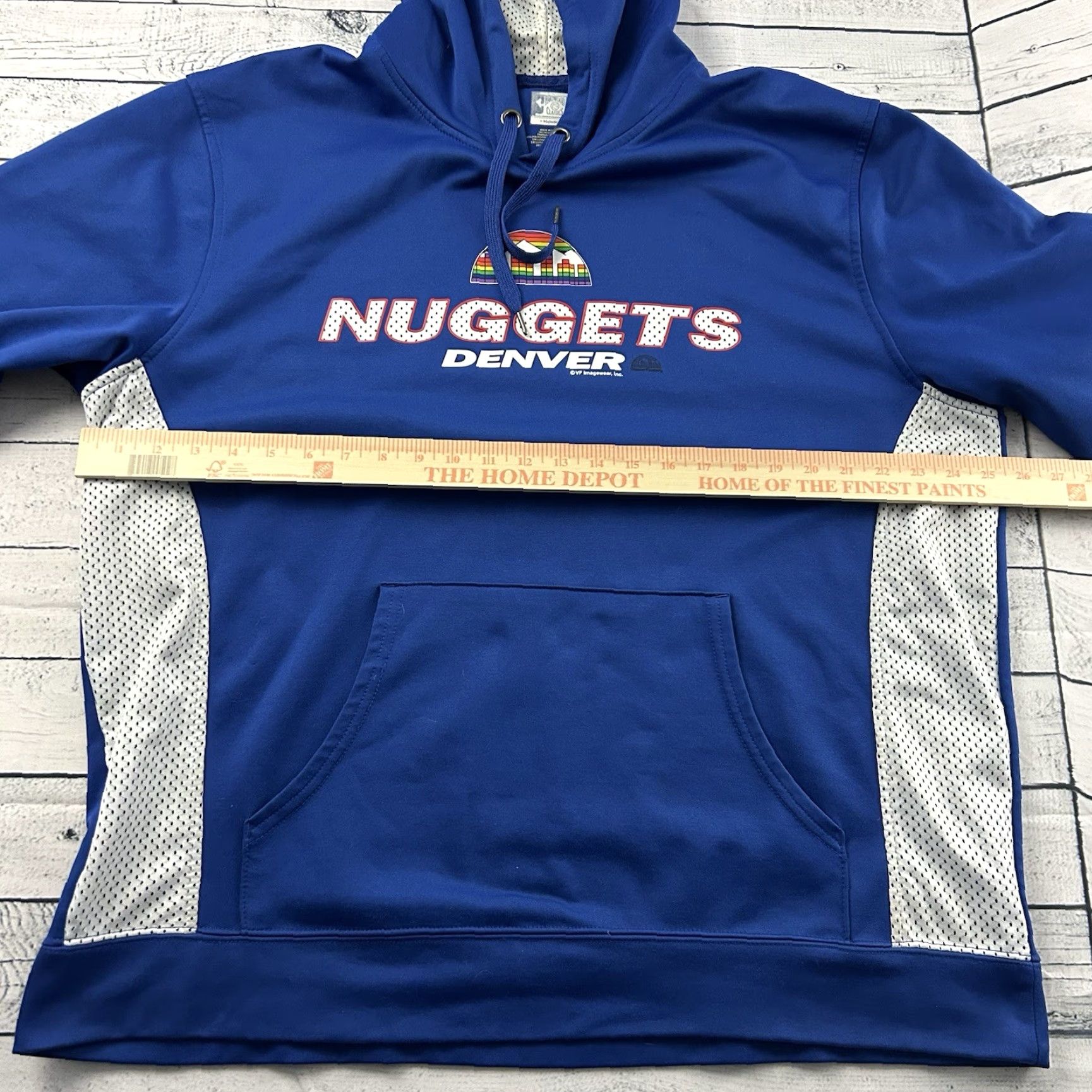 Vintage Majestic Denver Nuggets Hoodie Sweatshirt Men's XL Blue Hardwood Classics Pullover Fans Size US XL / EU 56 / 4 - 5 Thumbnail
