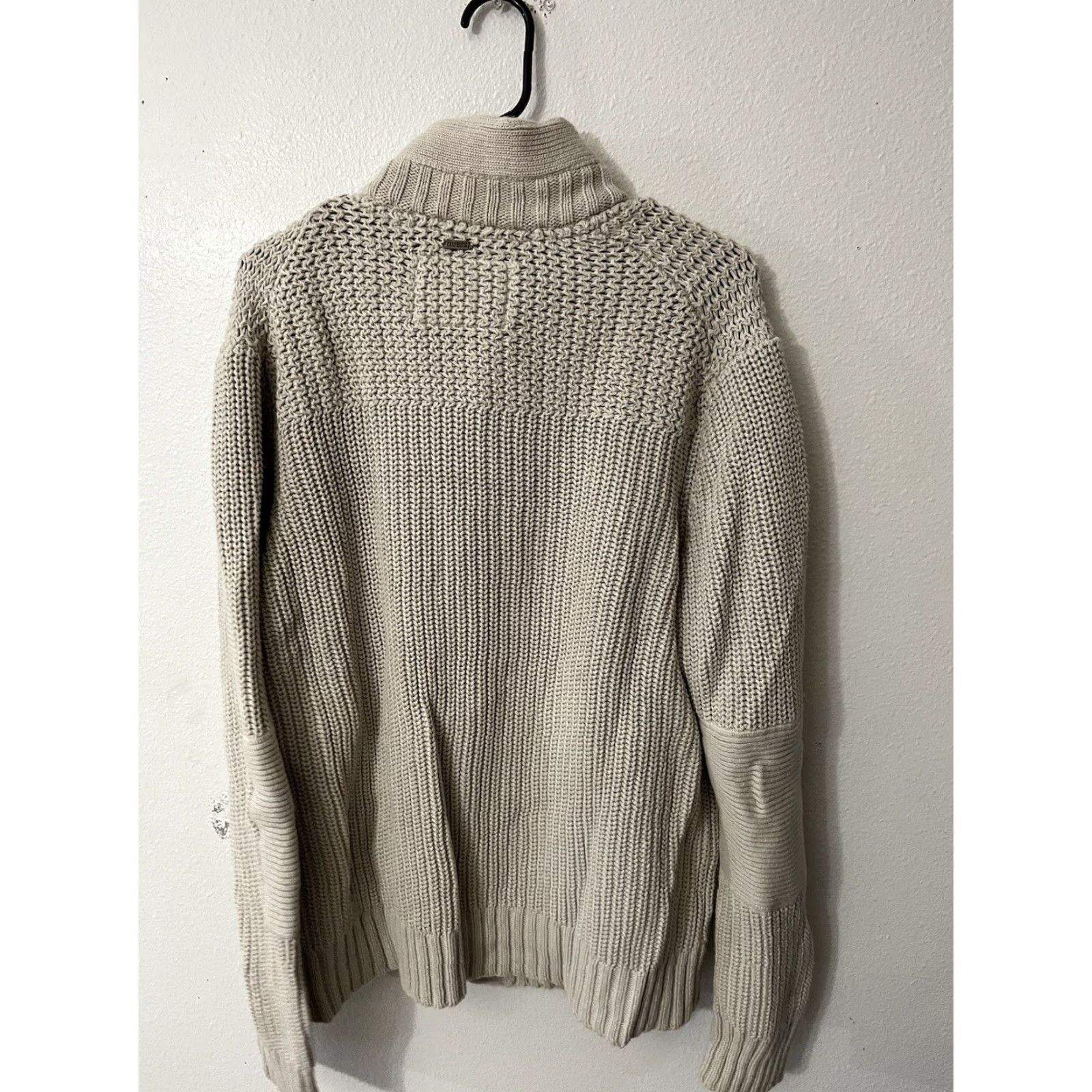 Guess GUESS Jacket Beige XXL White Smoke Cotton Button Sweater Mens Size US XXL / EU 58 / 5 - 3 Thumbnail